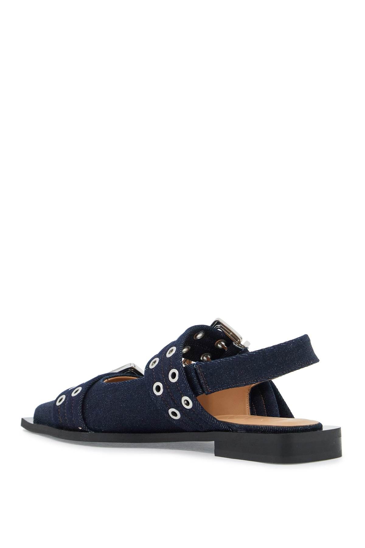 Shop Ganni Slingback Flats In Blue