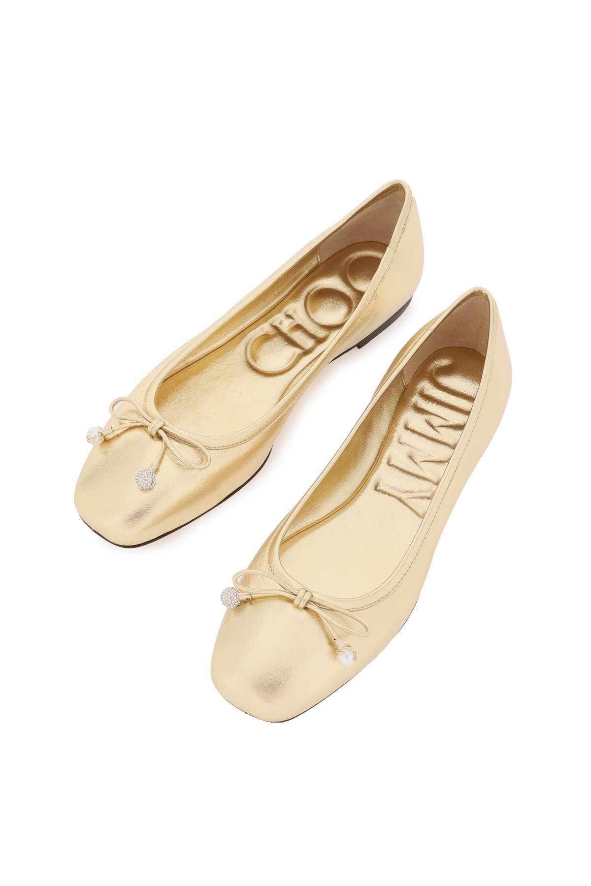 Shop Jimmy Choo 'elme' Ballerina Flats In Gold