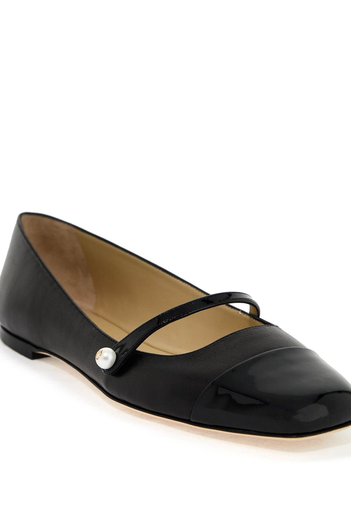 Shop Jimmy Choo Elisa Ballet Flats In Nappa Leather In Black