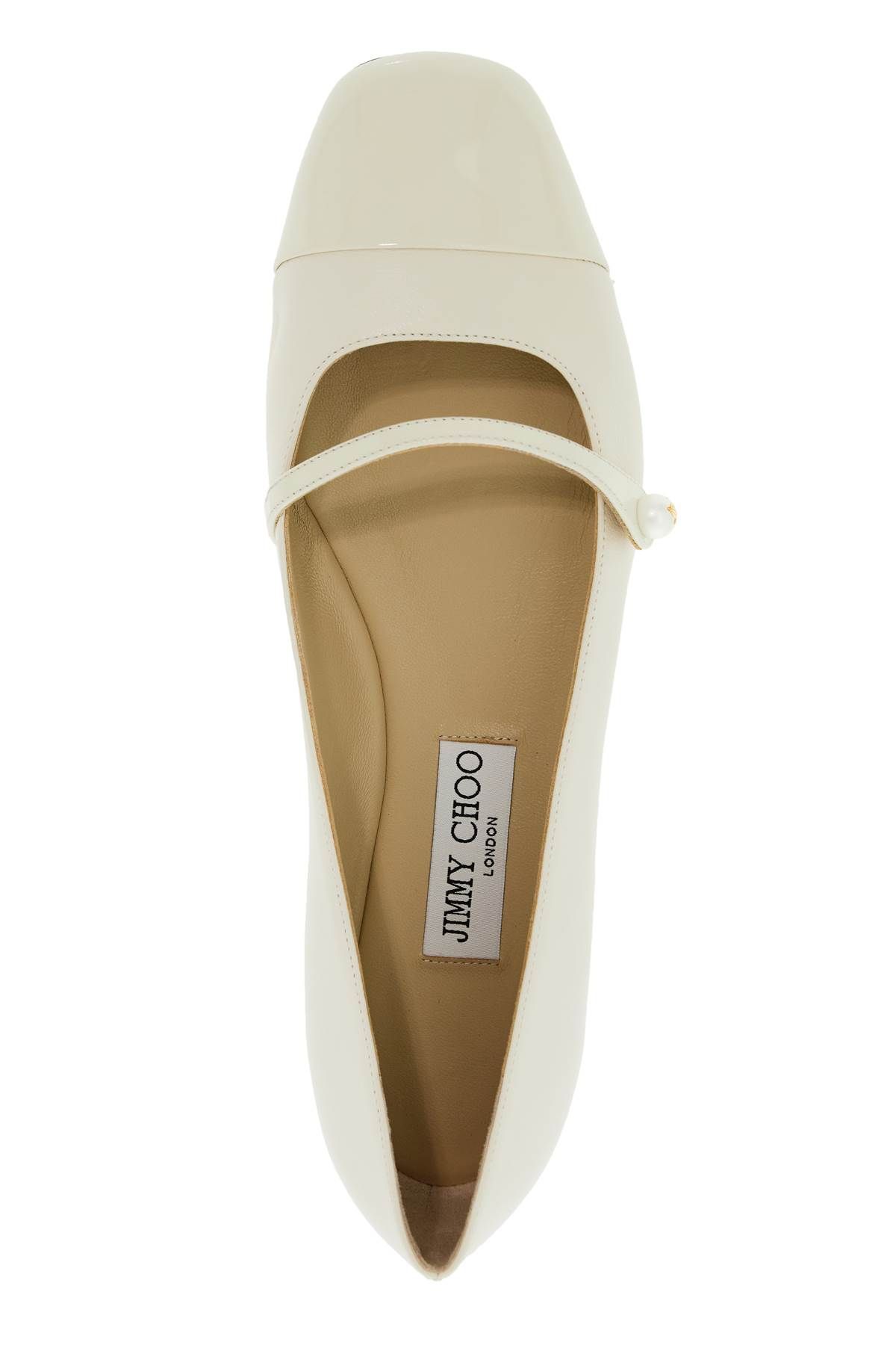 Shop Jimmy Choo Elisa Ballet Flats In Nappa Leather In White