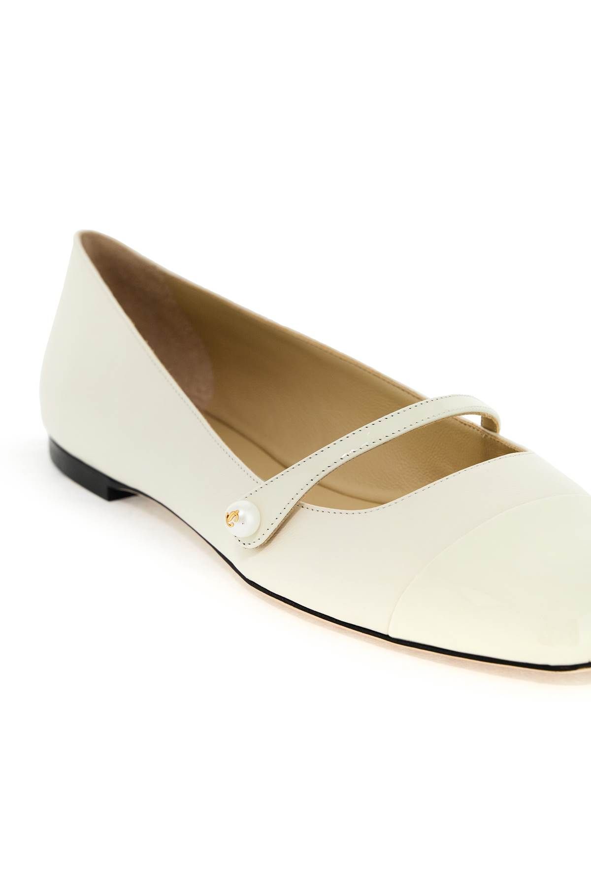 Shop Jimmy Choo Elisa Ballet Flats In Nappa Leather In White