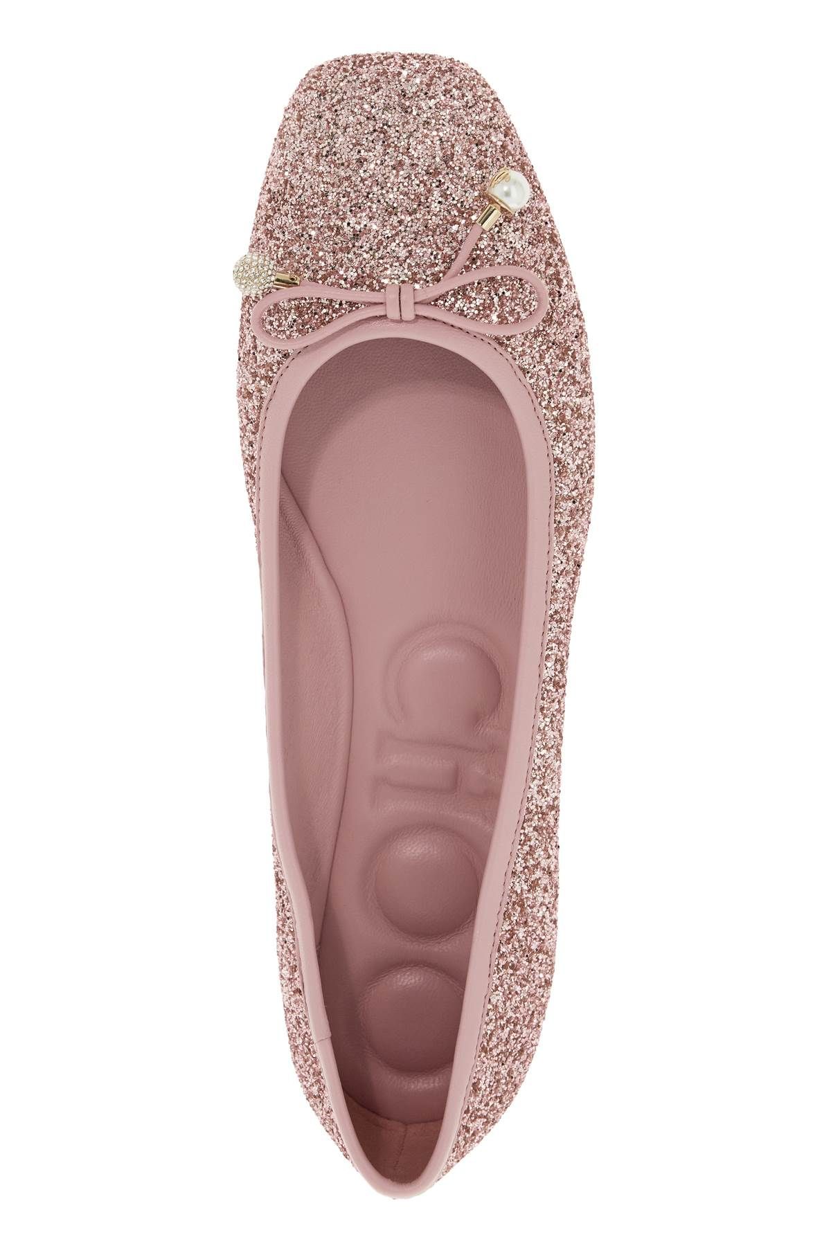 Shop Jimmy Choo Glittery Elm Ballet In Pink