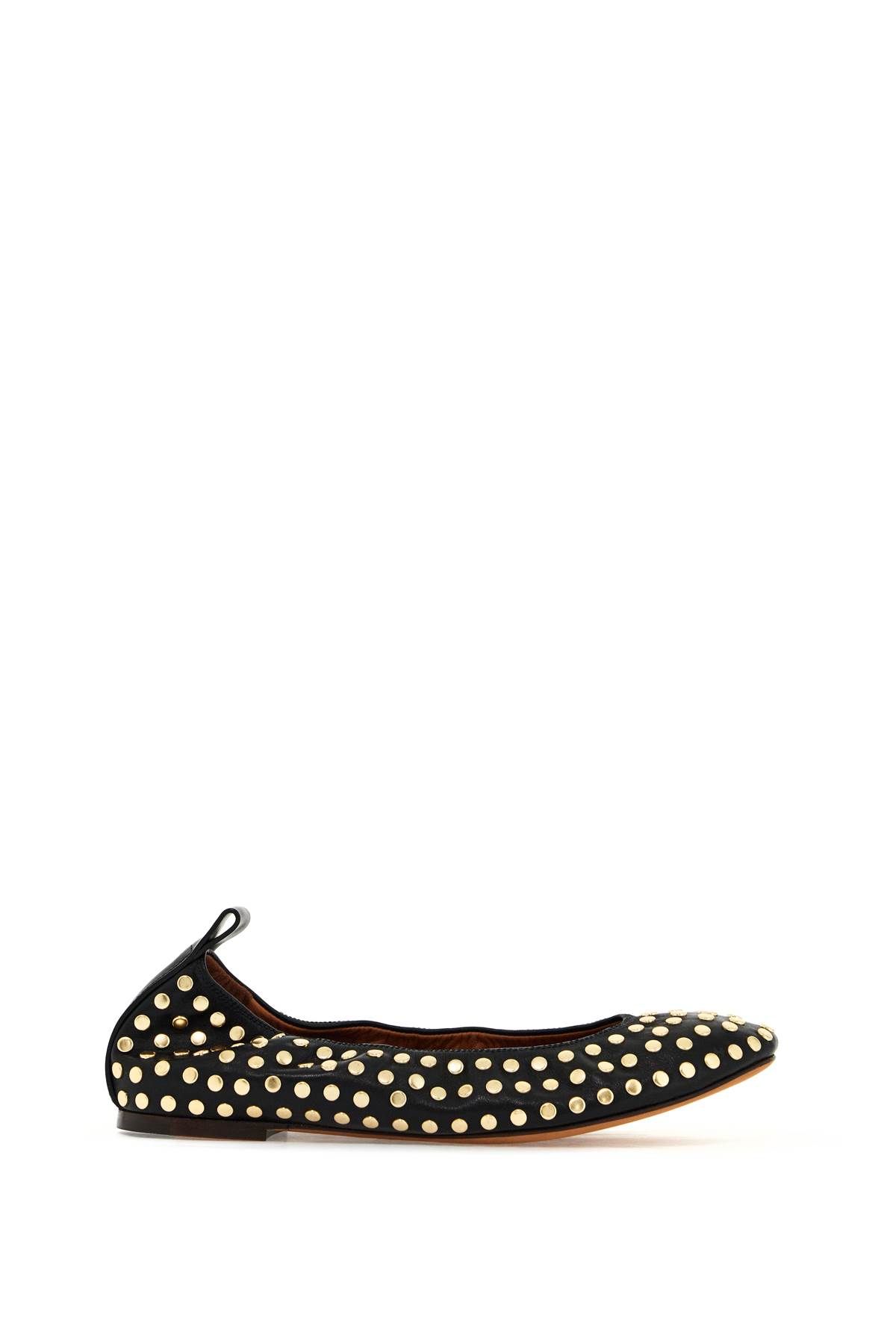 Shop Lanvin Studded Ballet Flats In Black