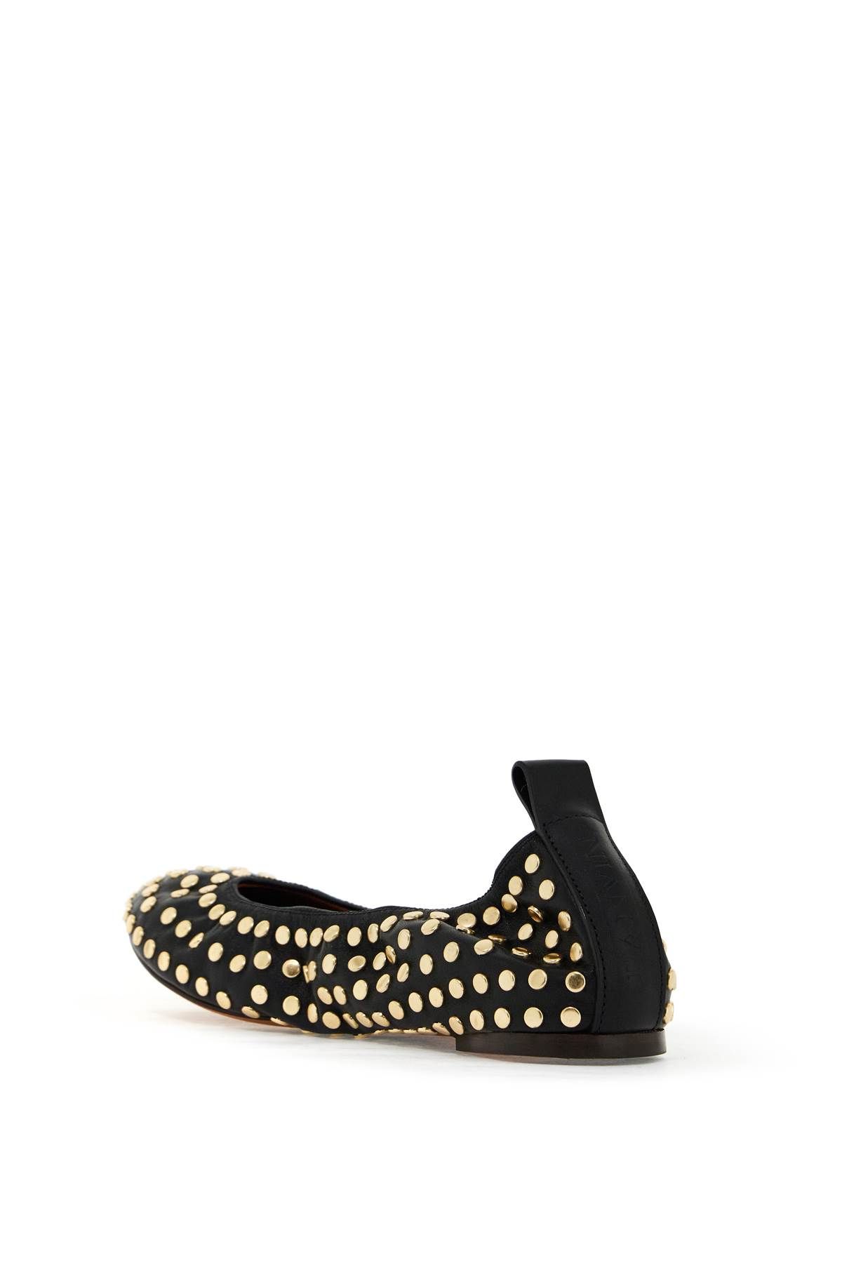 Shop Lanvin Studded Ballet Flats In Black