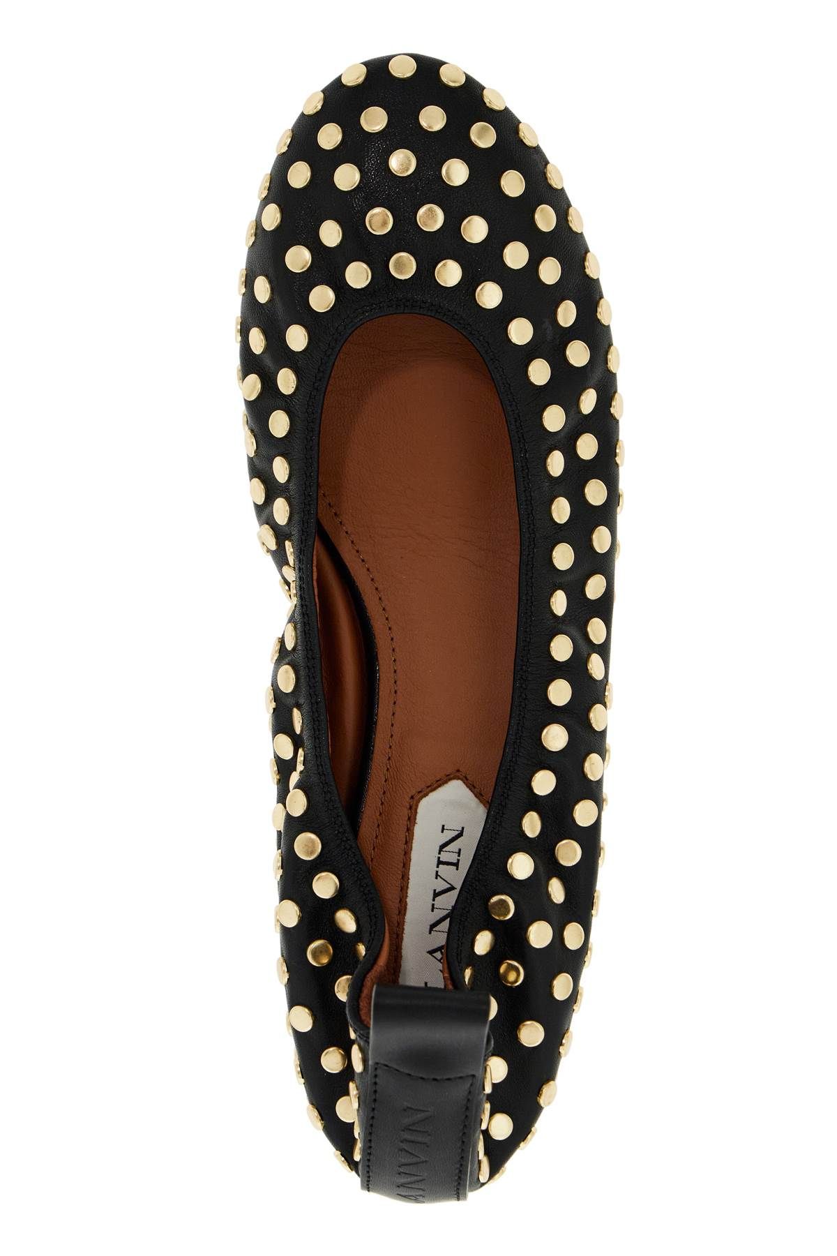 Shop Lanvin Studded Ballet Flats In Black