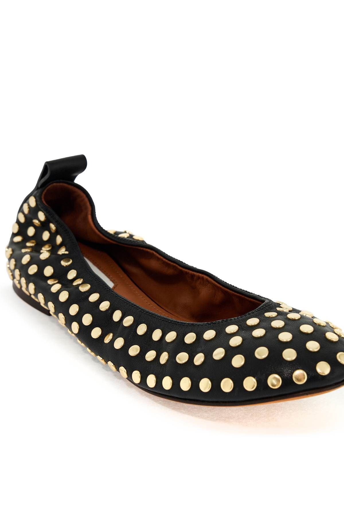 Shop Lanvin Studded Ballet Flats In Black