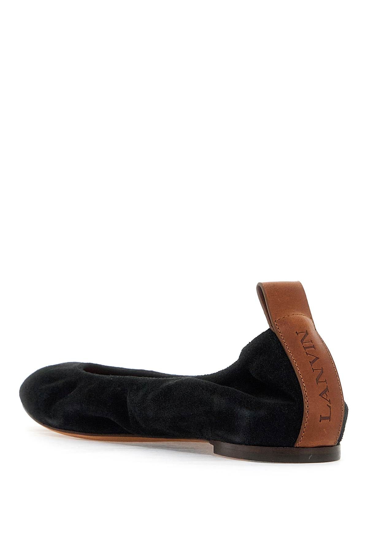 Shop Lanvin Suede Ballet Flats For In Black