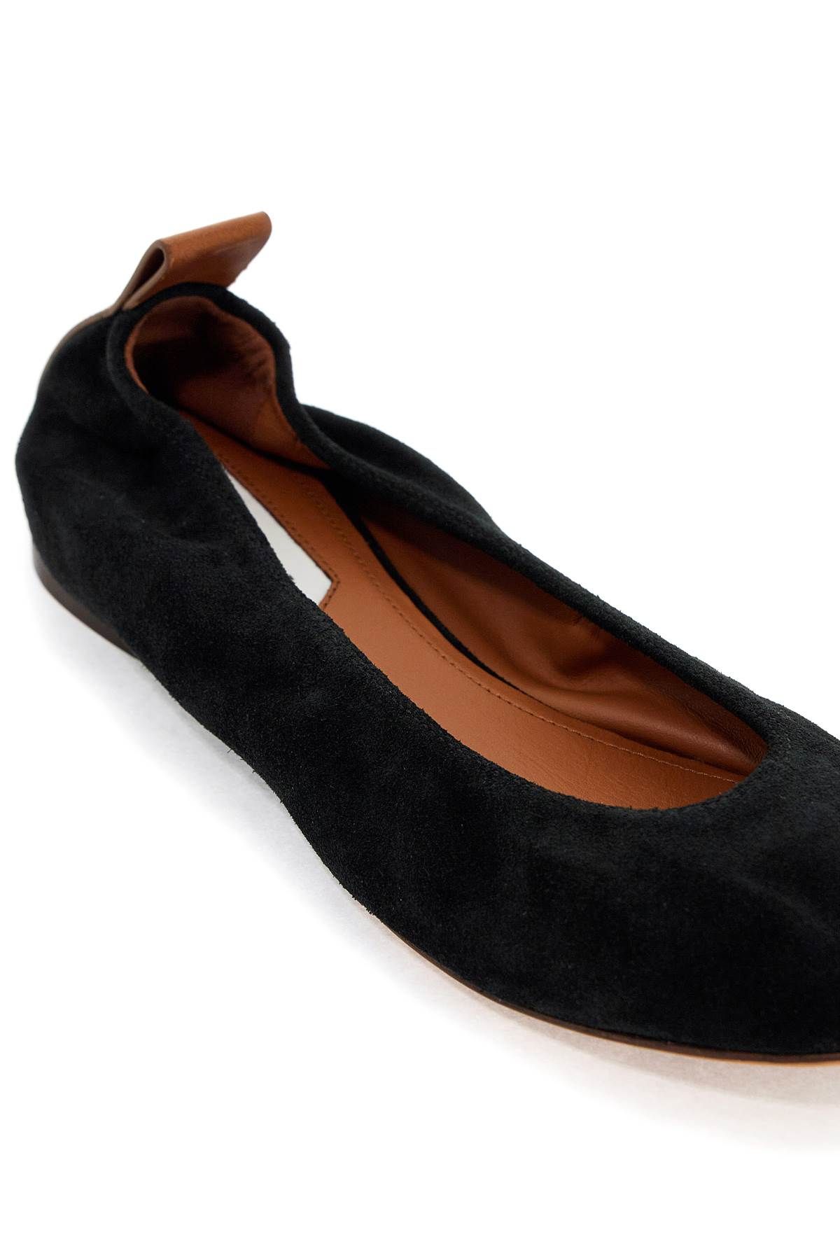 Shop Lanvin Suede Ballet Flats For In Black