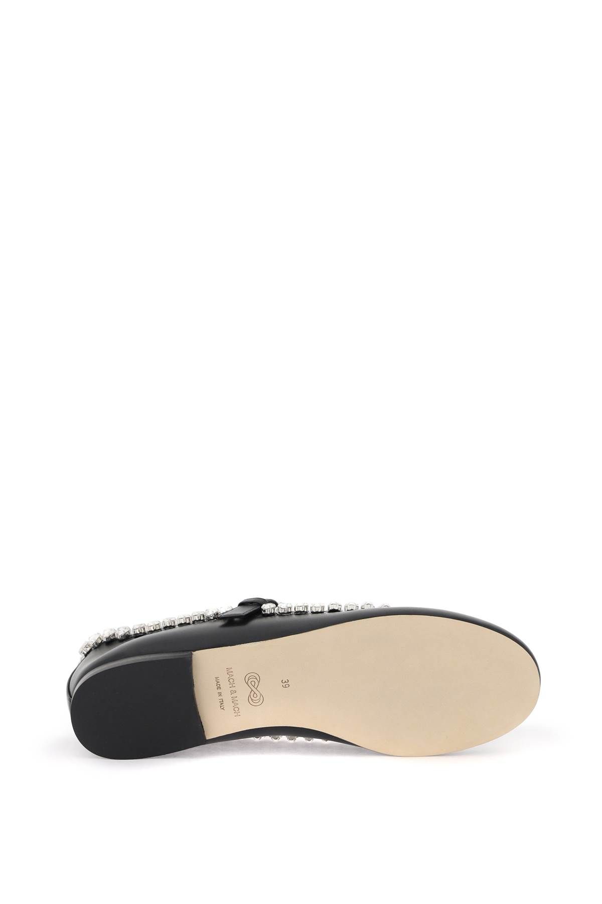 Shop Mach & Mach Audrey Ballet Flats With Heart-shaped Crystals In Black