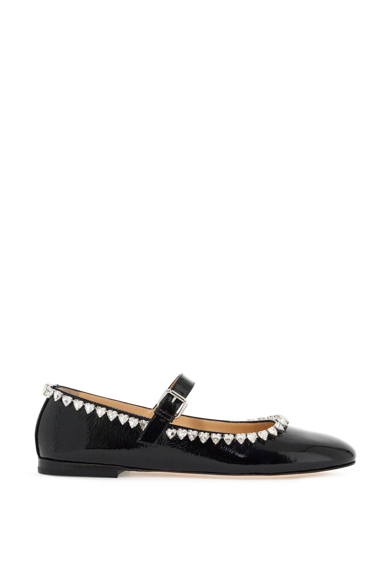 Shop Mach E Mach Audrey Ballet Flats With Heart-shaped Crystals In Black