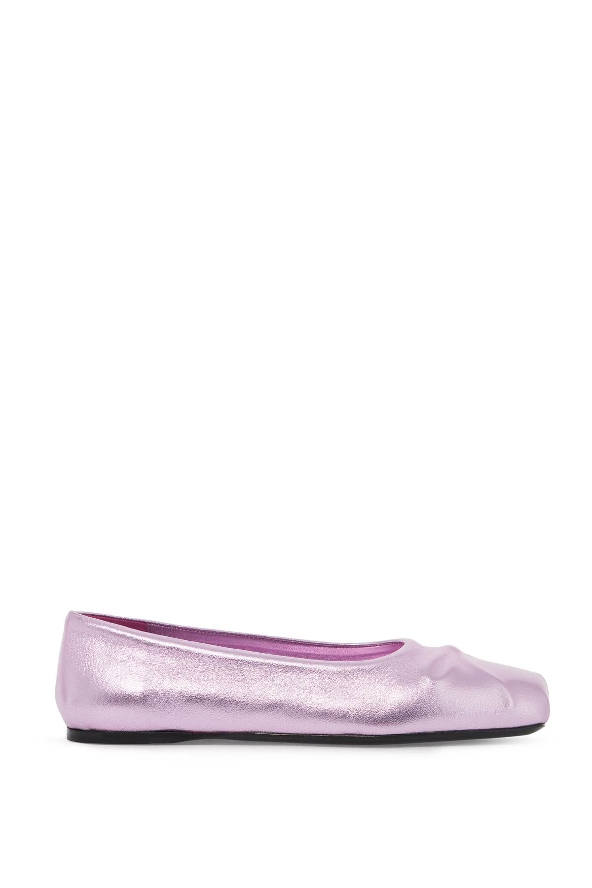 Shop Marni "metallic Leather Little Bow Baller In Pink