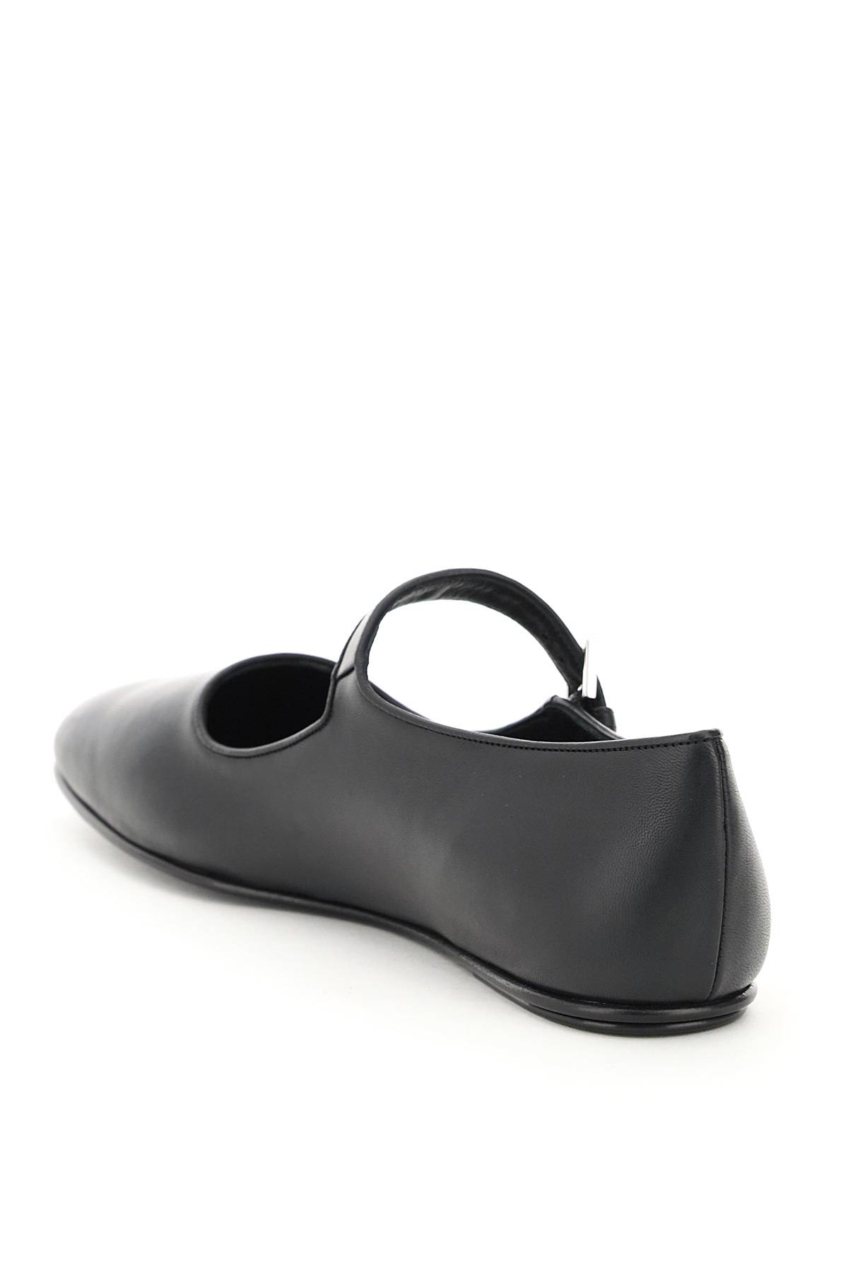 Shop The Row Ava Nappa Leather Mary Jane Flats In Black