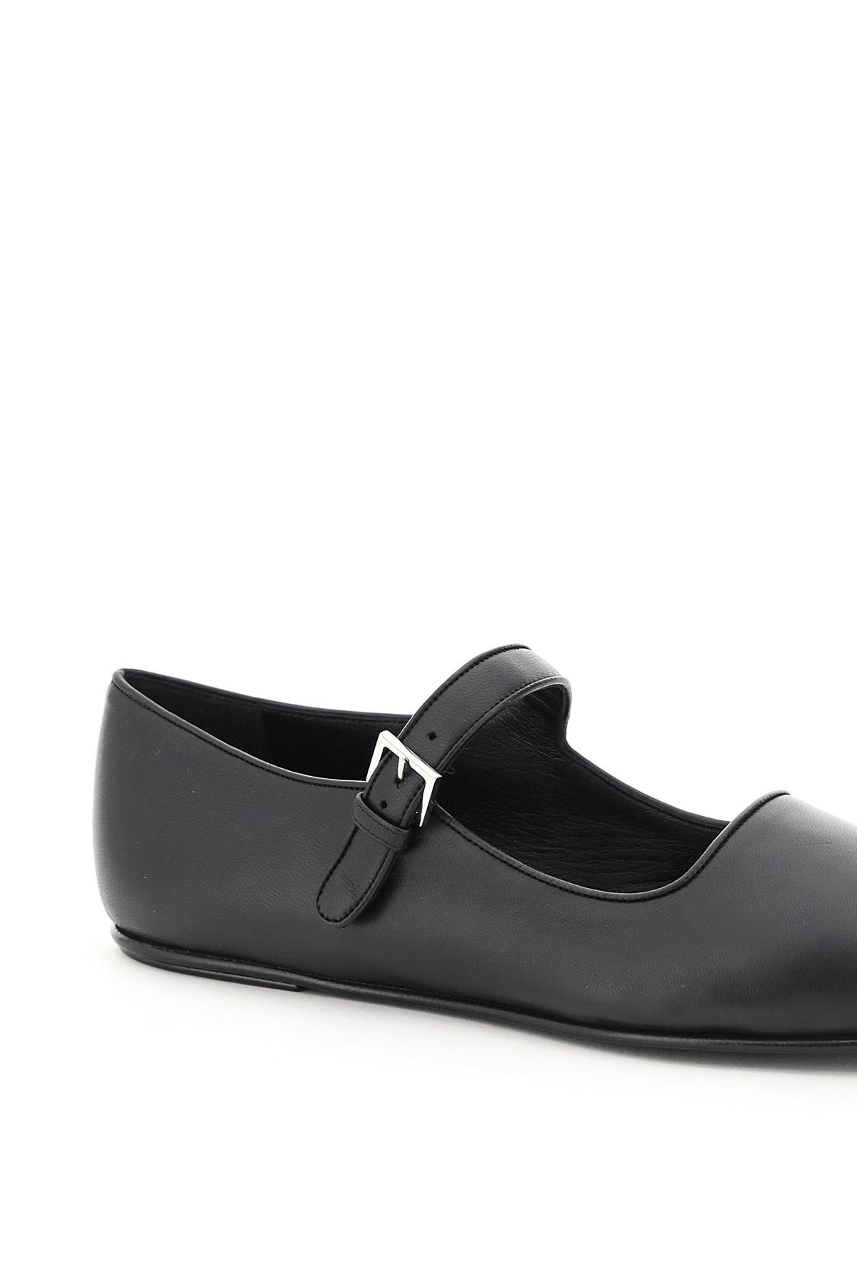 Shop The Row Ava Nappa Leather Mary Jane Flats In Black