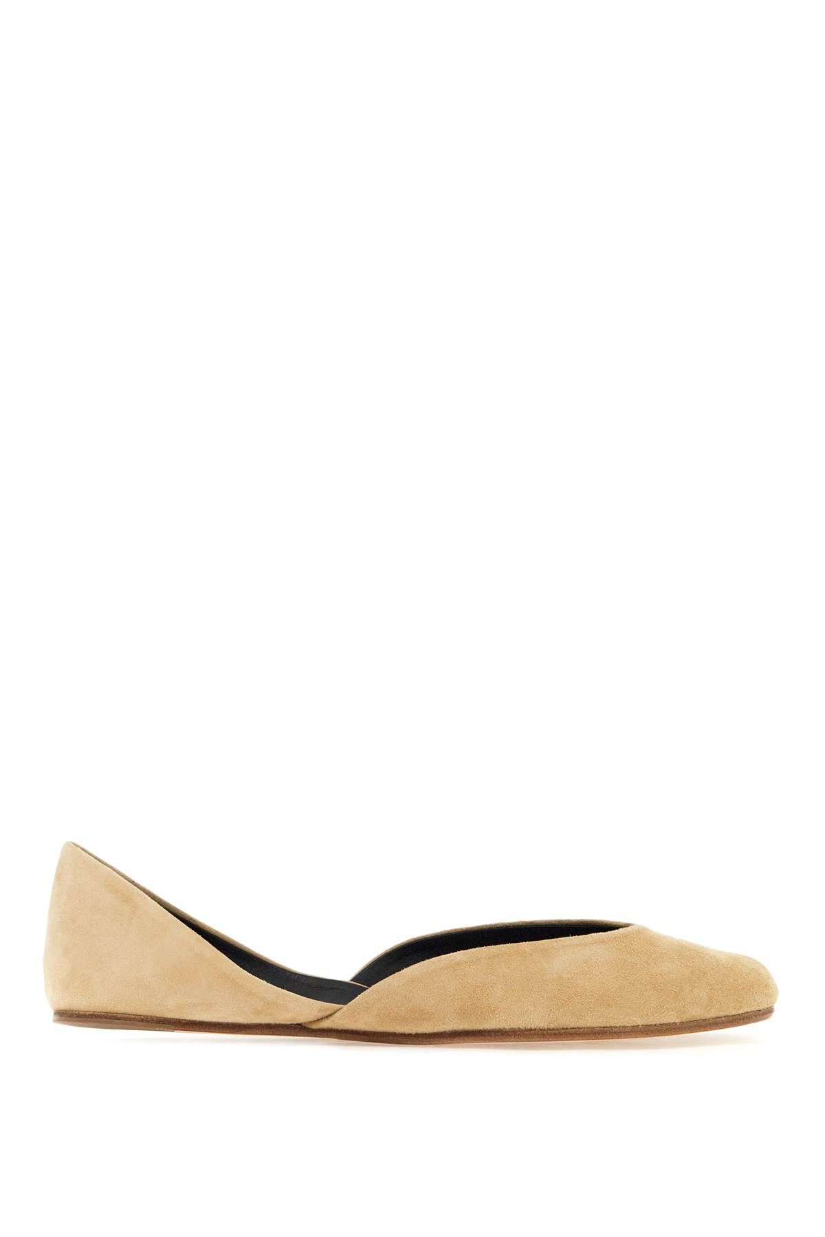 The Row Gemma Beige Suede Ballet Flats