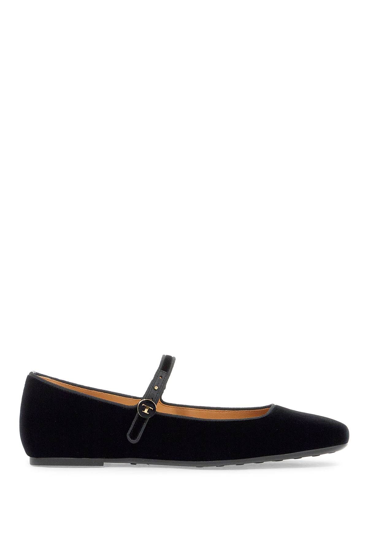 Shop Tod's Velvet Ballet Flats For In Black