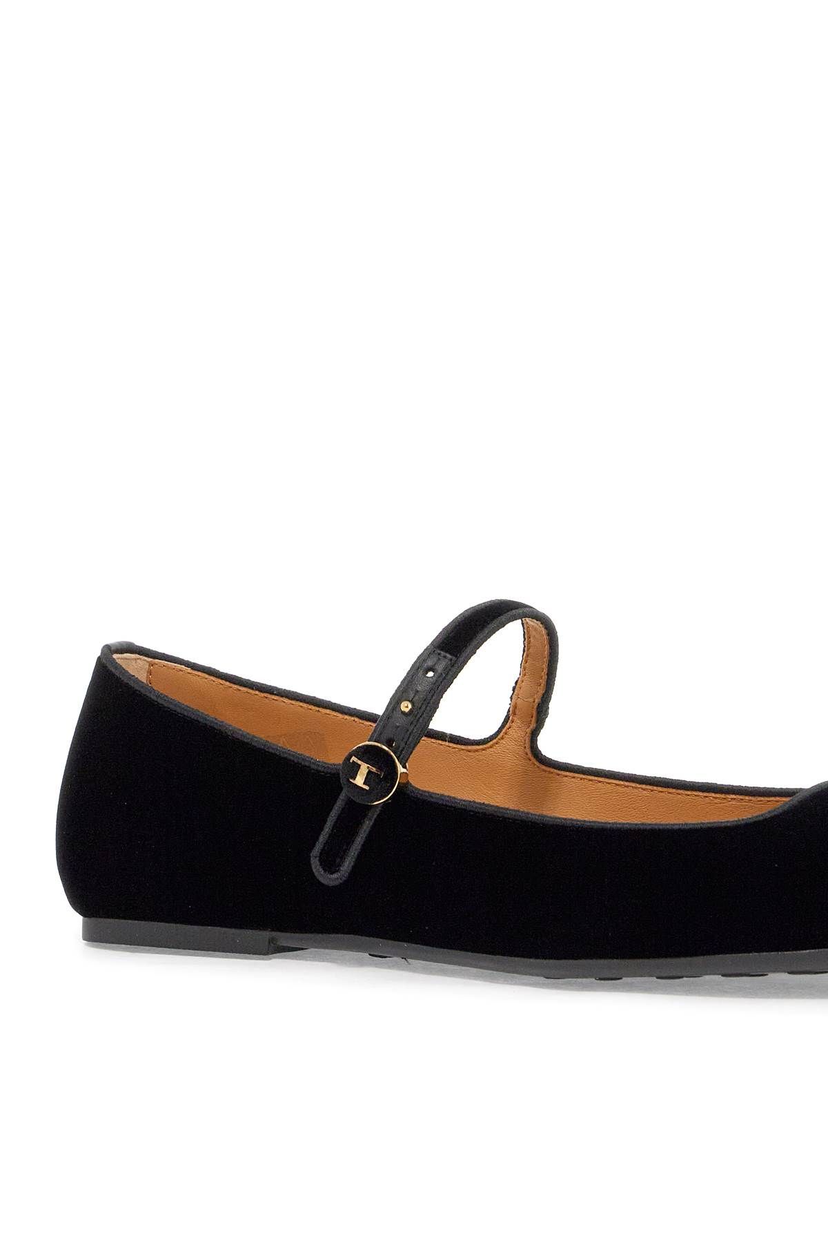 Shop Tod's Velvet Ballet Flats For In Black