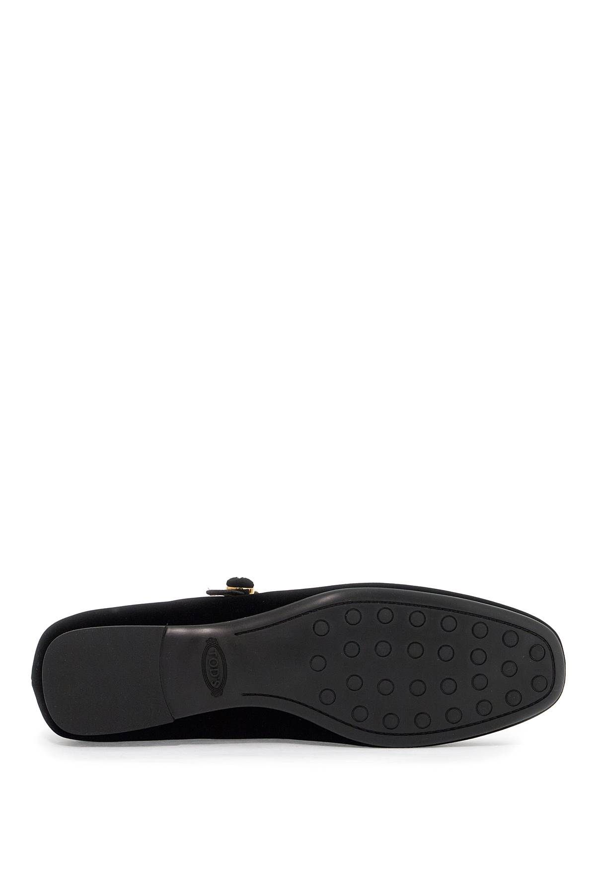 Shop Tod's Velvet Ballet Flats For In Black