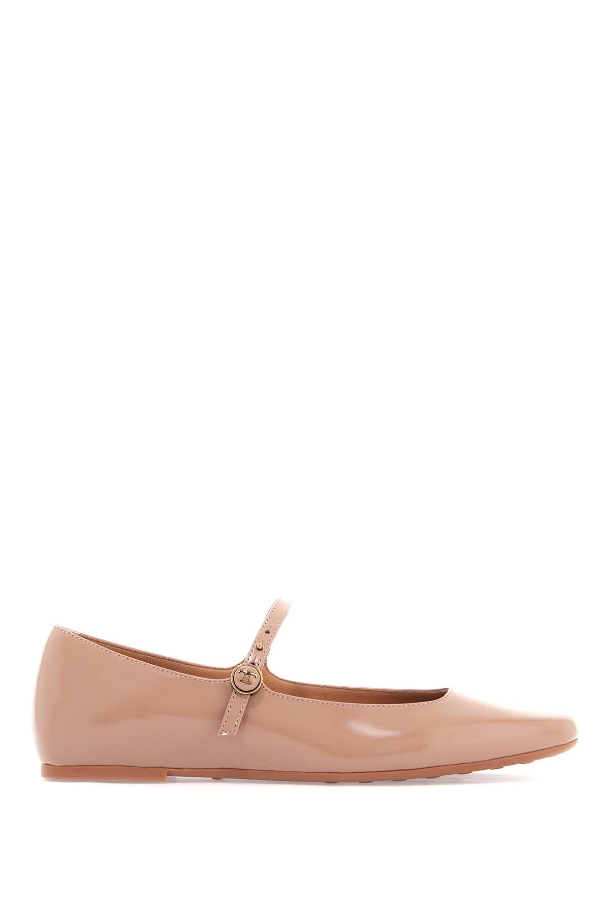 Shop Tod's Leather Ballet Flats In Neutro