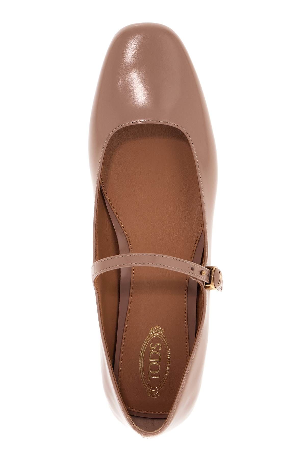 Shop Tod's Leather Ballet Flats In Neutro