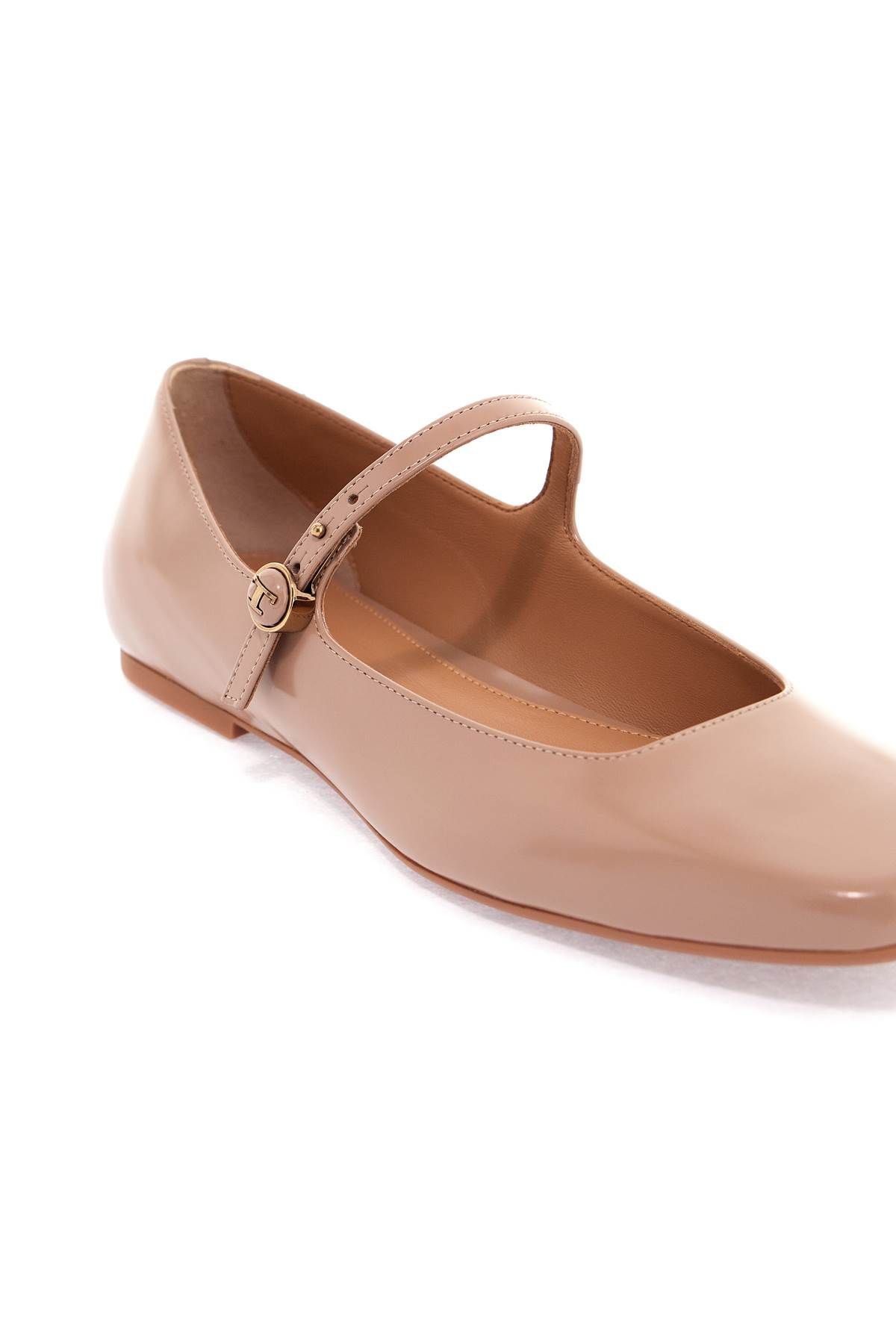 Shop Tod's Leather Ballet Flats In Neutro