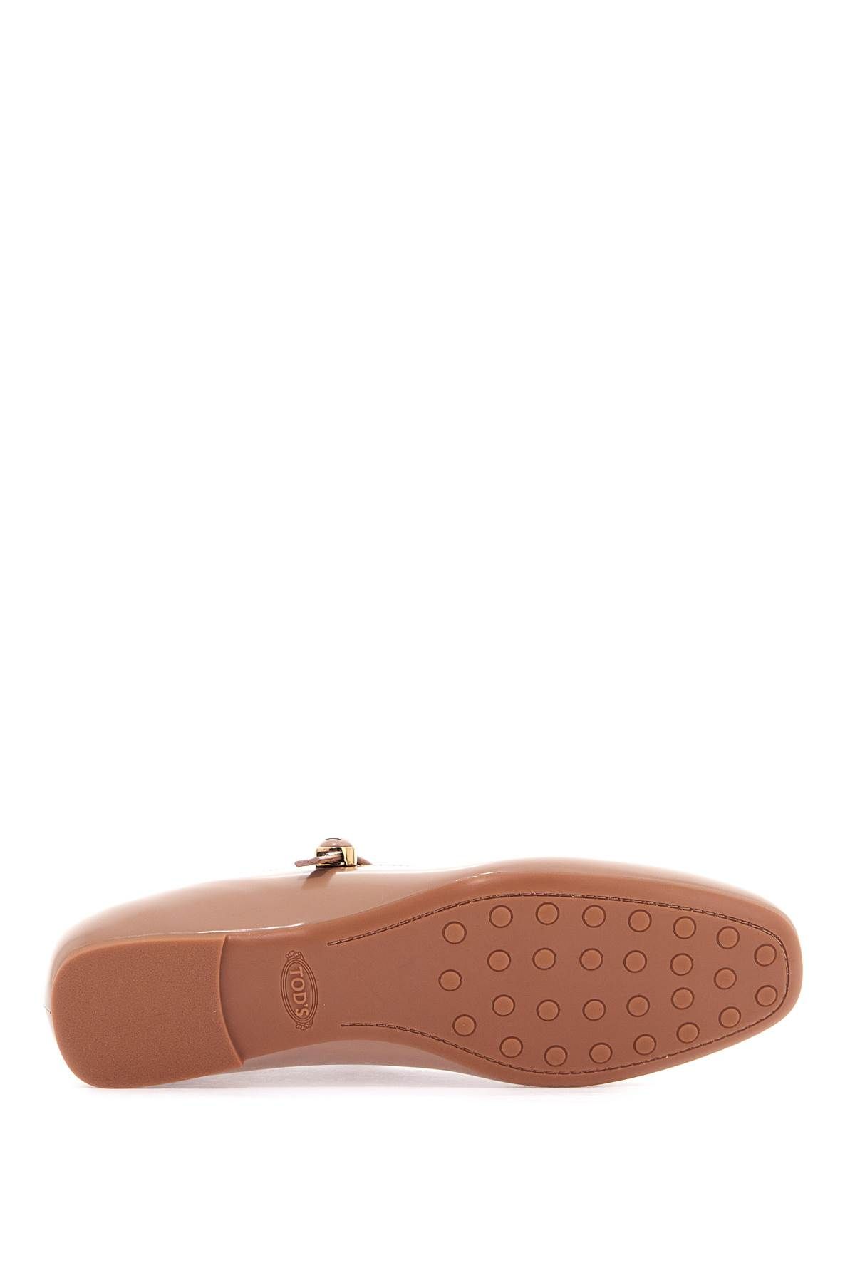 Shop Tod's Leather Ballet Flats In Neutro