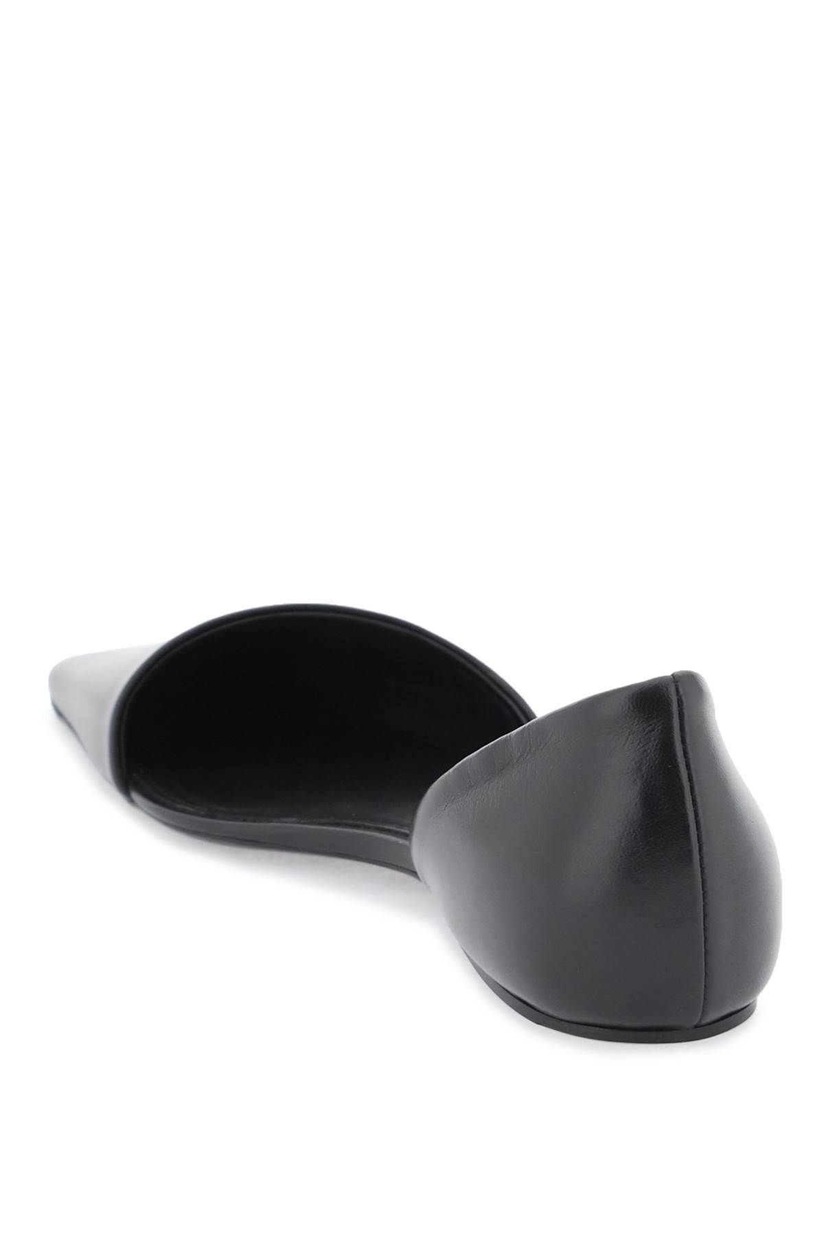 Shop Totême The Asymmetric D'orsay Ballet Flats In Black