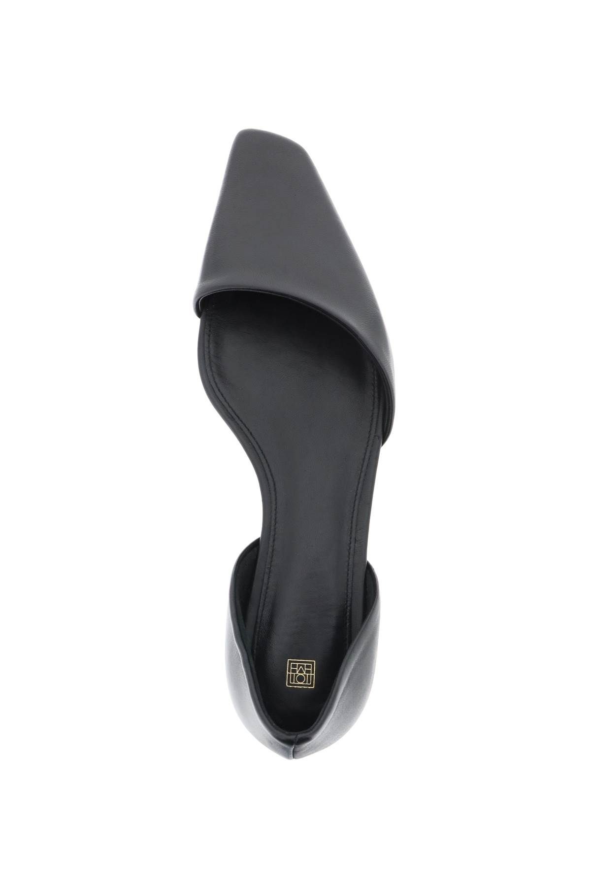 Shop Totême The Asymmetric D'orsay Ballet Flats In Black