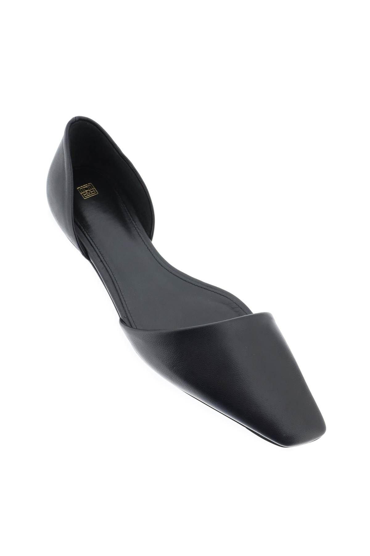 Shop Totême The Asymmetric D'orsay Ballet Flats In Black