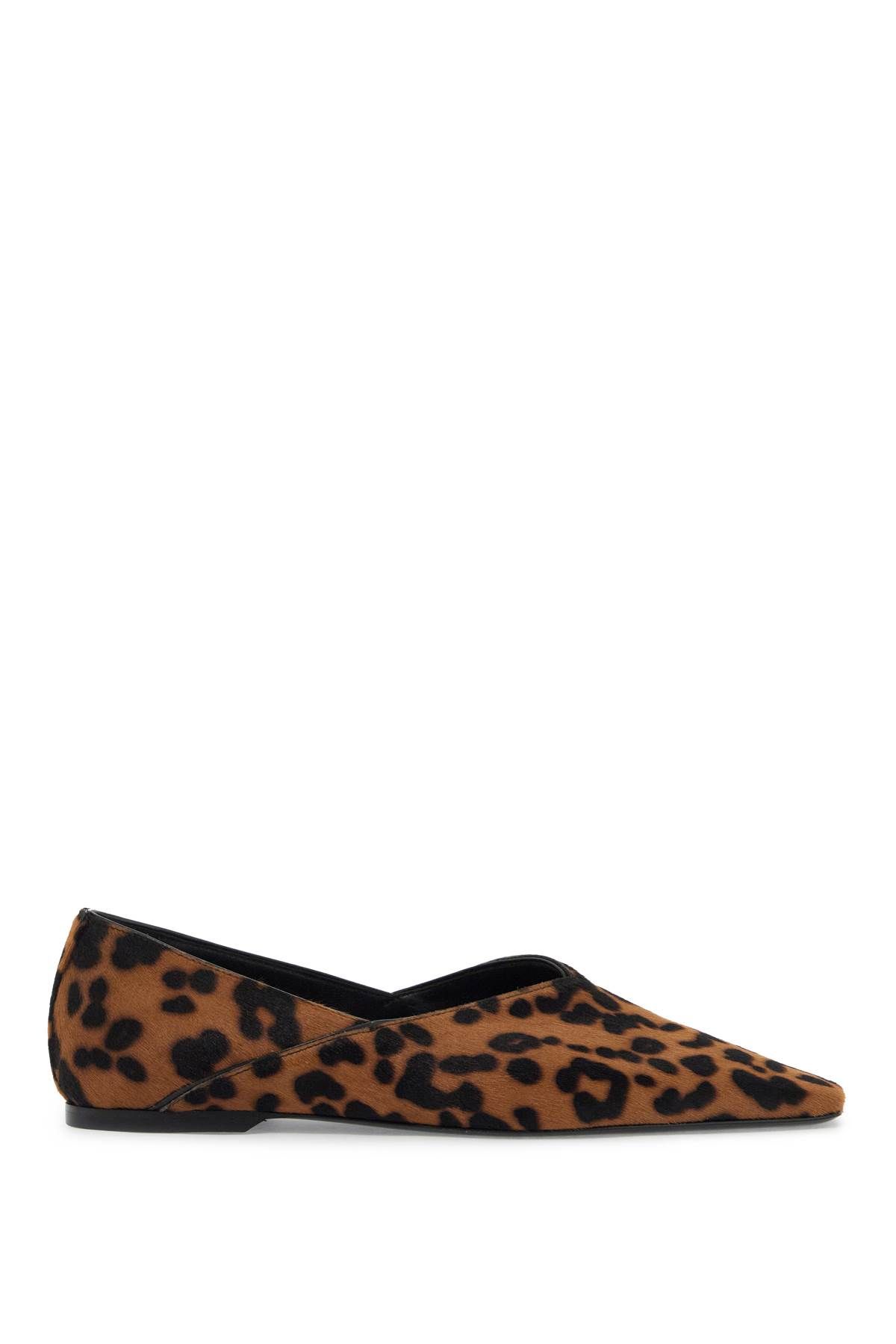 Shop Totême Leopard Print Everyday Ballerina Flats In Brown