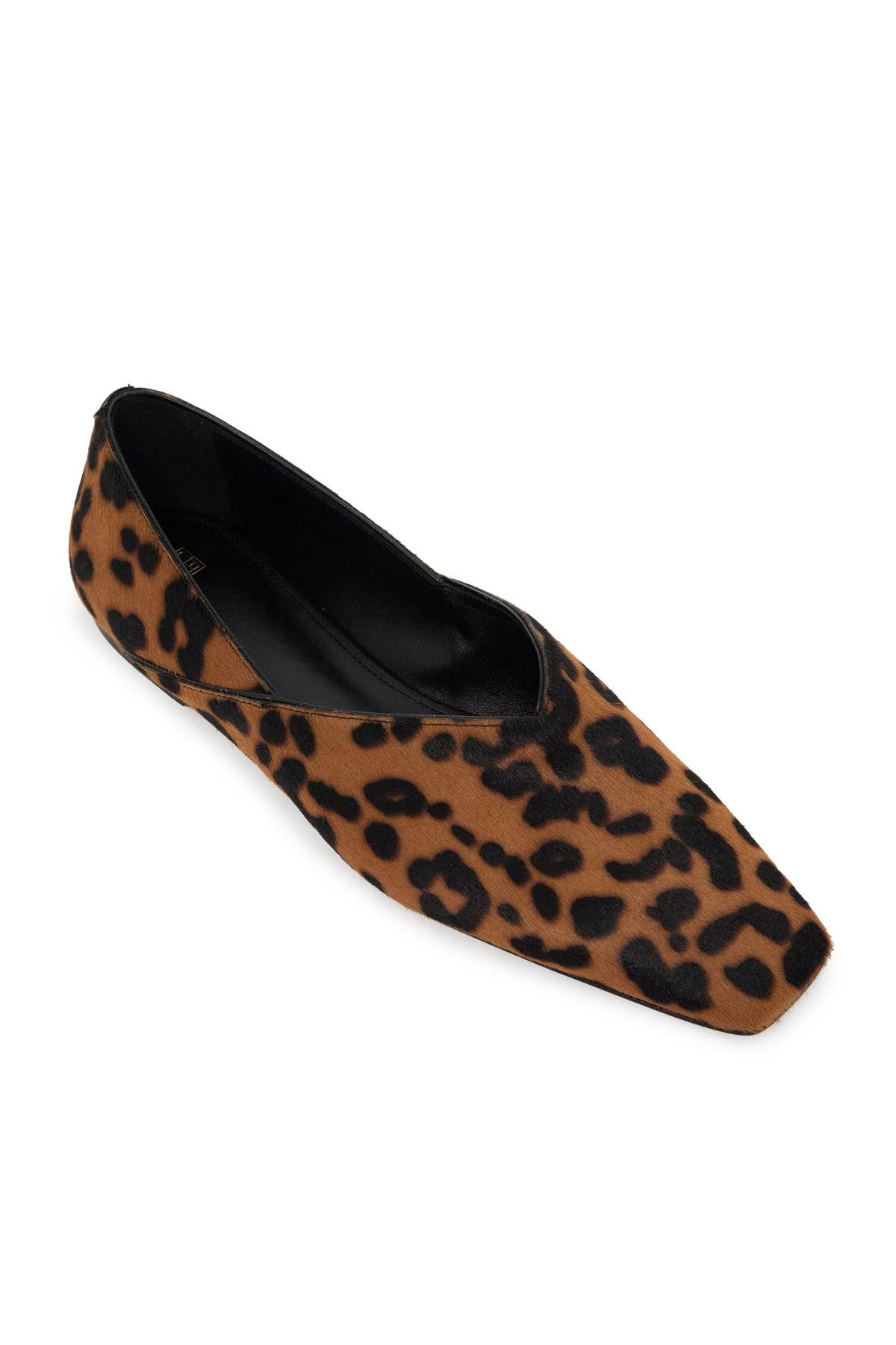 Shop Totême Leopard Print Everyday Ballerina Flats In Brown