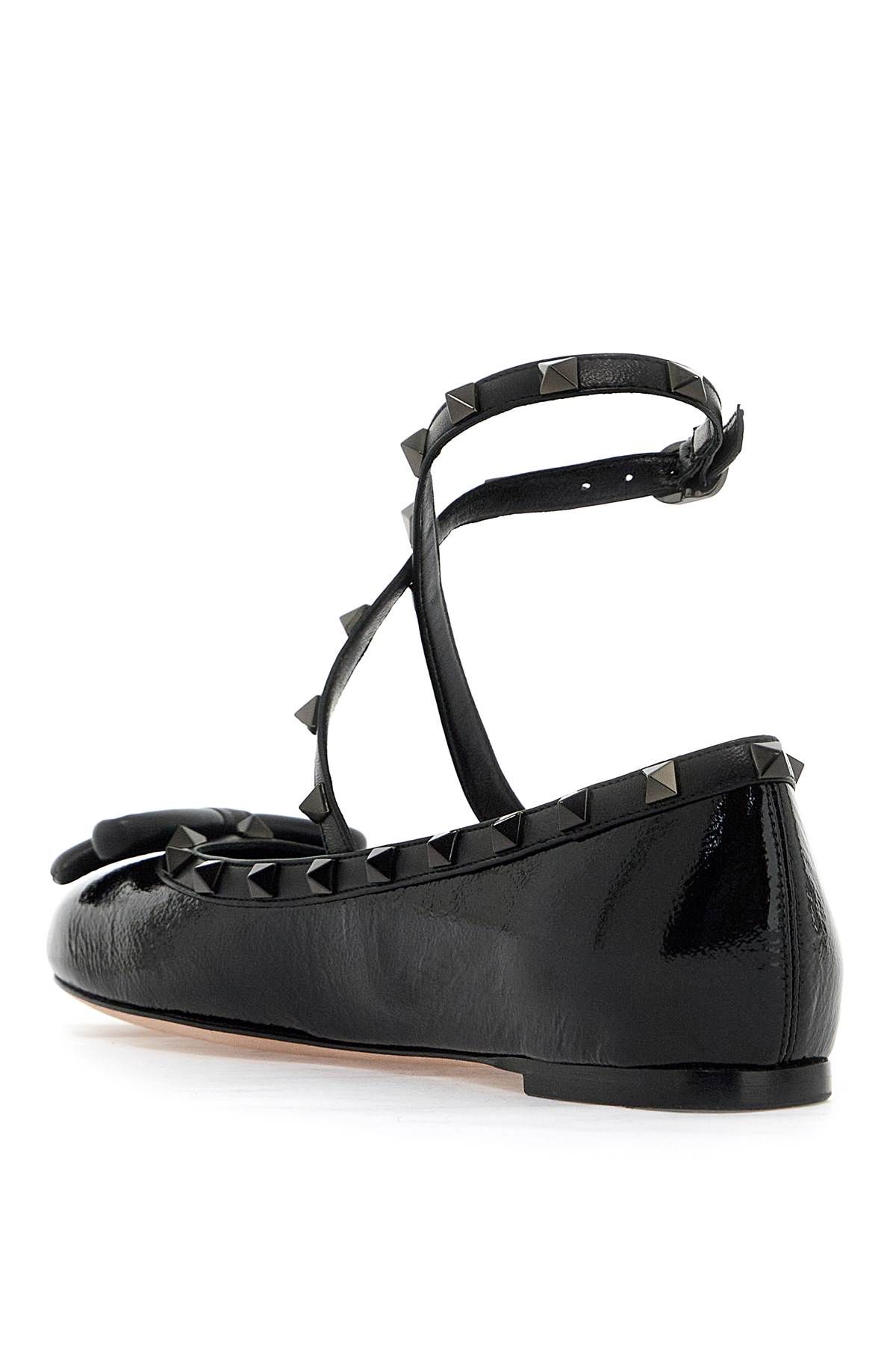 Shop Valentino Silk Rockstud Ballet Flats In Black