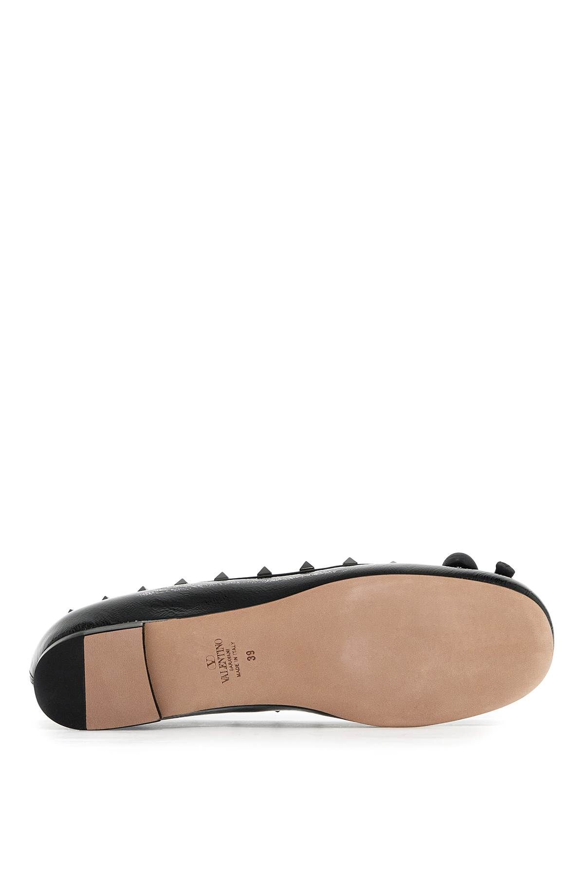 Shop Valentino Silk Rockstud Ballet Flats In Black