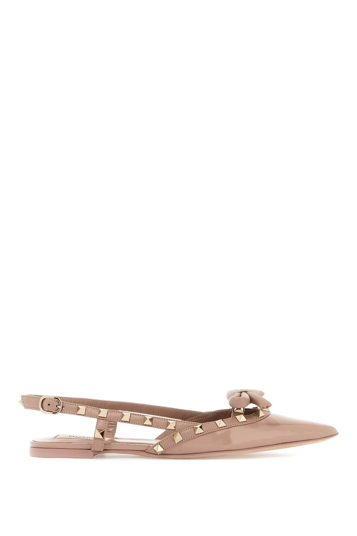 Shop Valentino Rockstud Bow Slingback Baller In Neutro