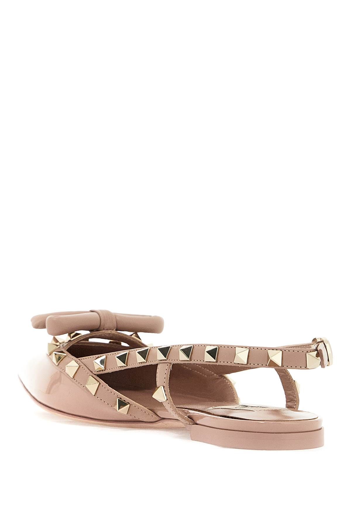 Shop Valentino Rockstud Bow Slingback Baller In Neutro