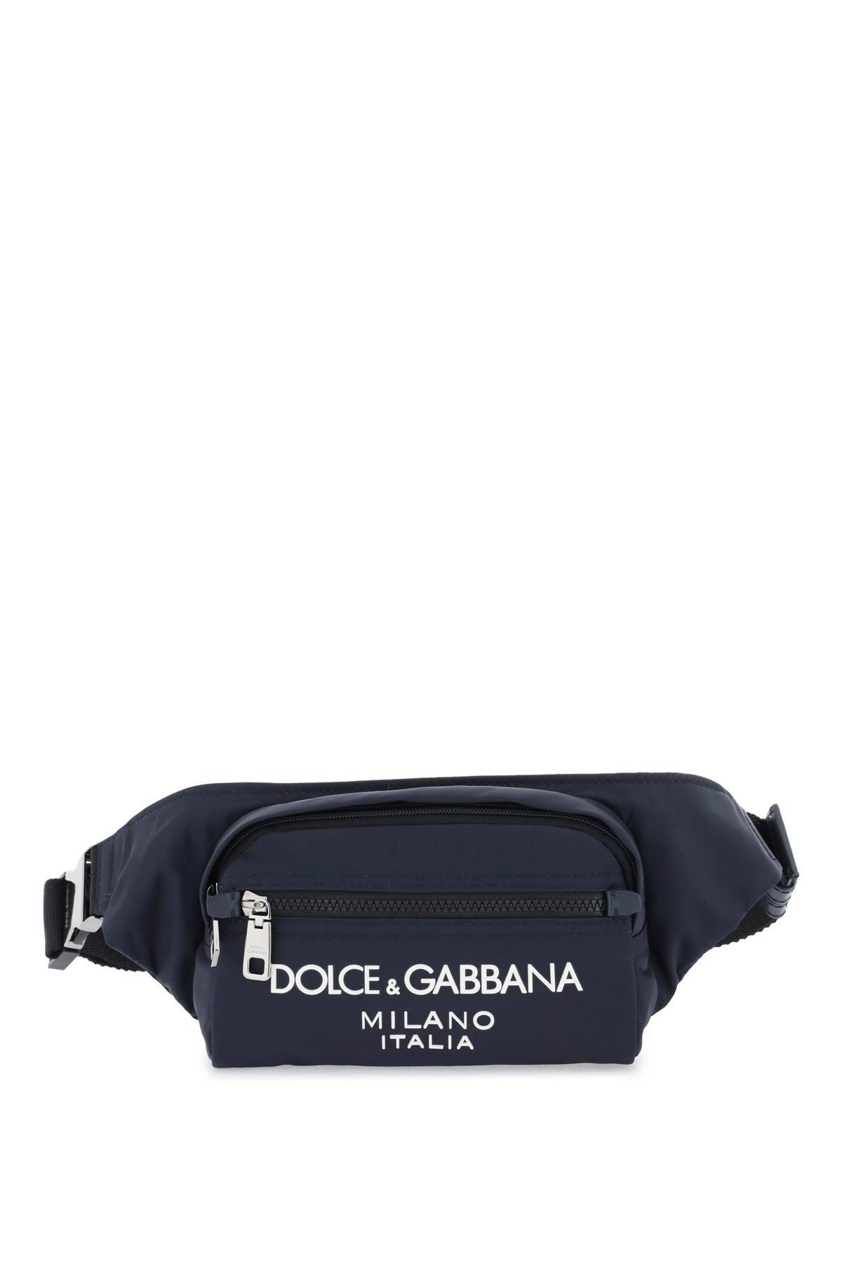 Shop Dolce & Gabbana Nylon Beltpack Bag With Logo In Blue