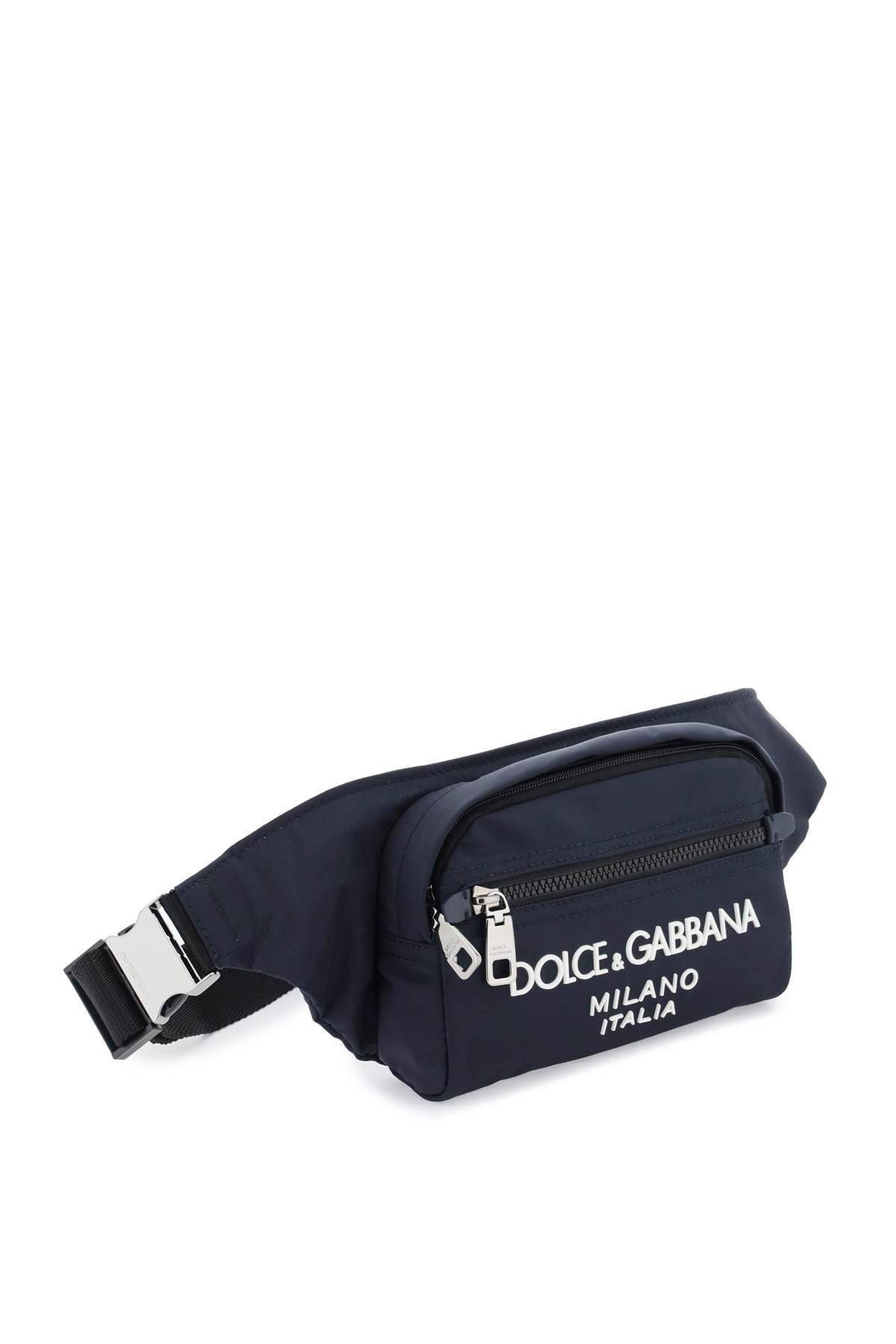 Shop Dolce & Gabbana Nylon Beltpack Bag With Logo In Blue