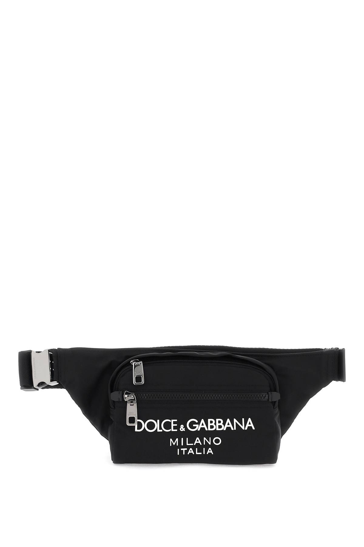 Shop Dolce & Gabbana Nylon Beltpack Bag With Logo In Black