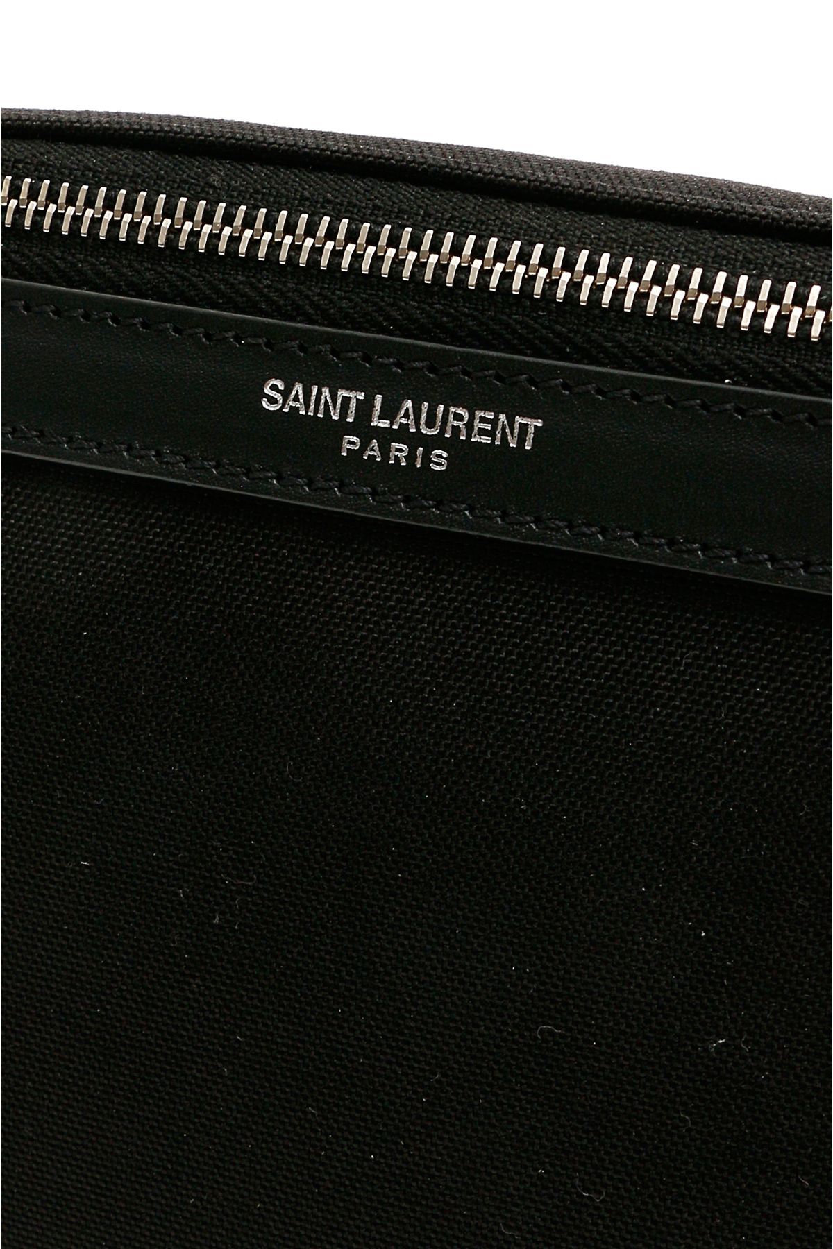 Shop Saint Laurent Canvas Beltpack In Black