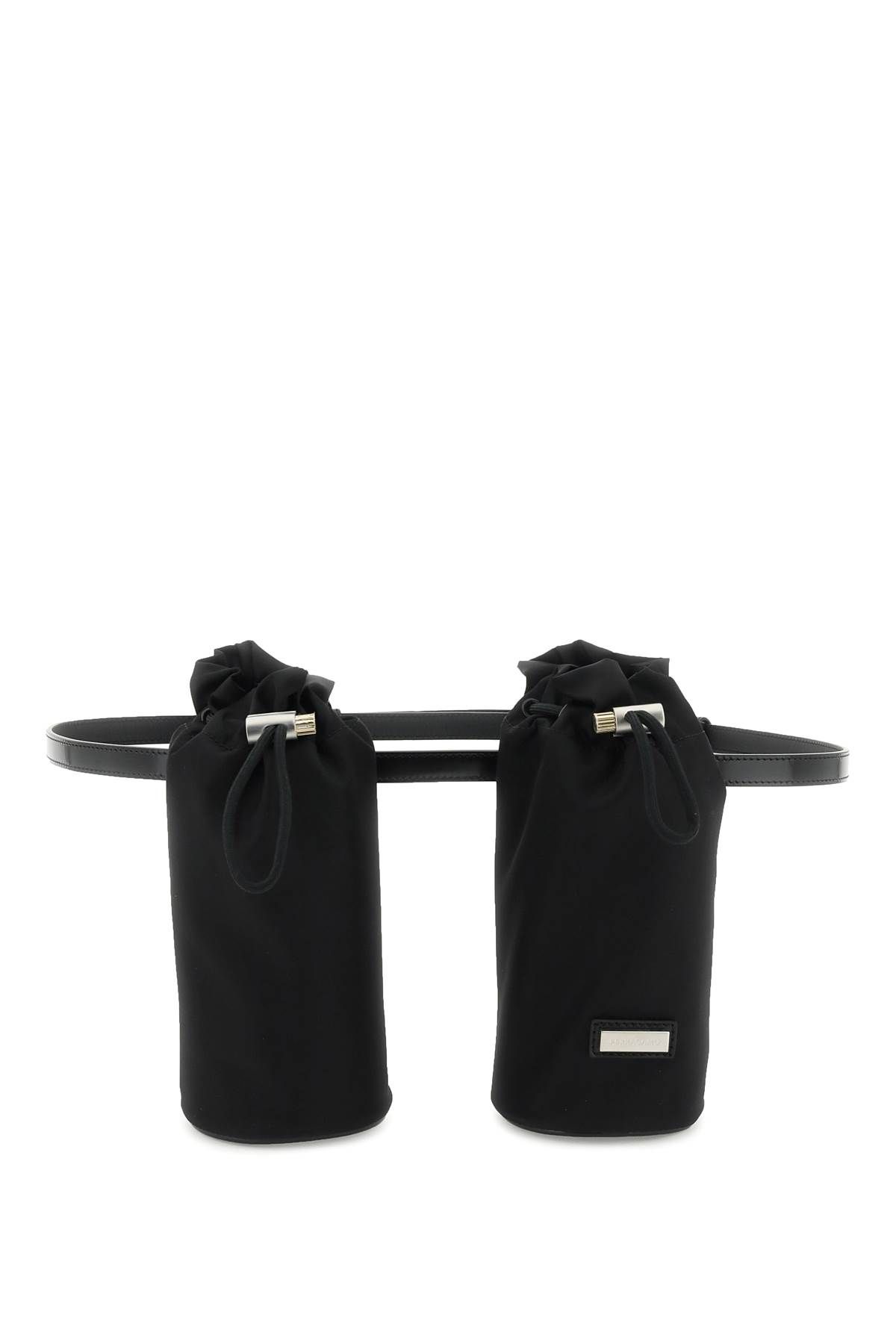 Ferragamo Double Belt Bag In Black
