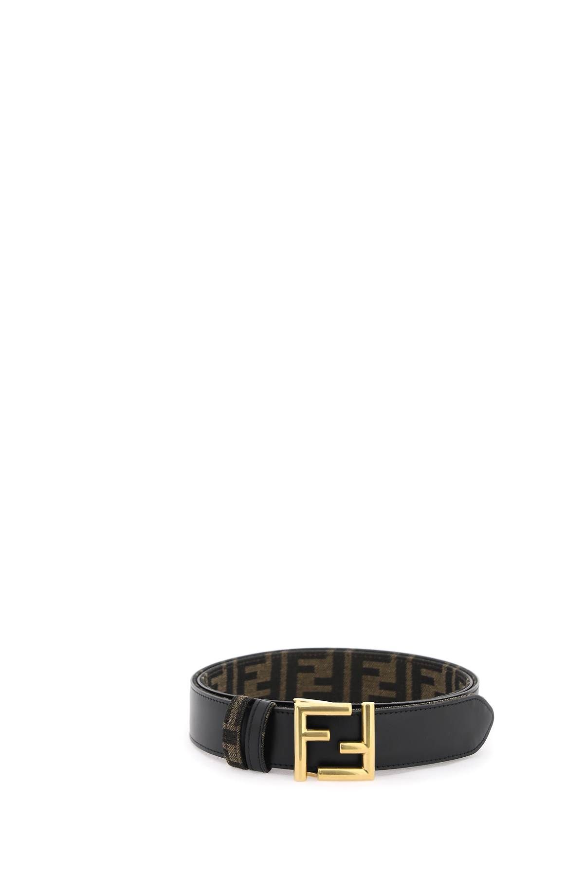 Shop Fendi Ff Buckle Reversible Belt In Brown