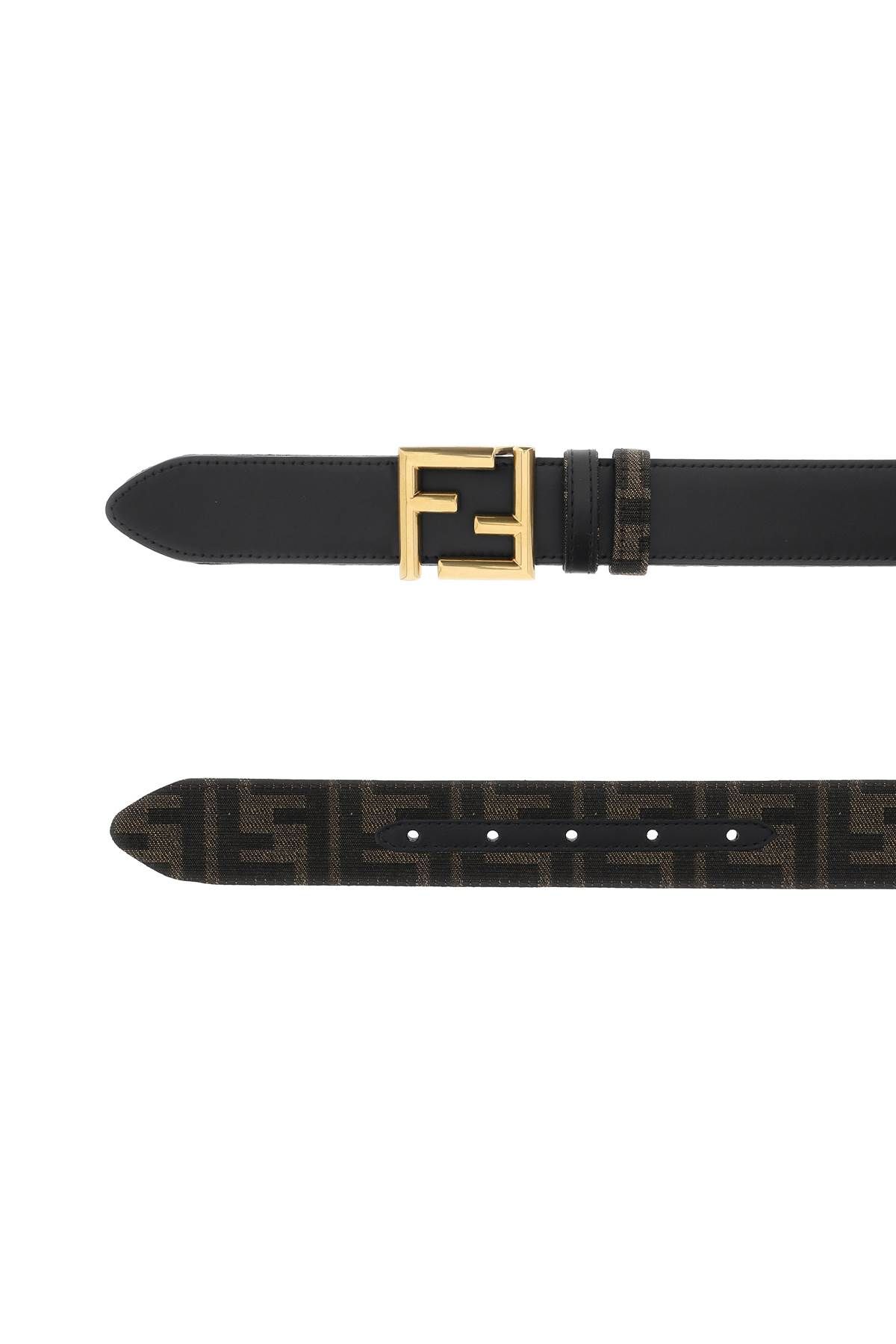 Shop Fendi Ff Buckle Reversible Belt In Brown