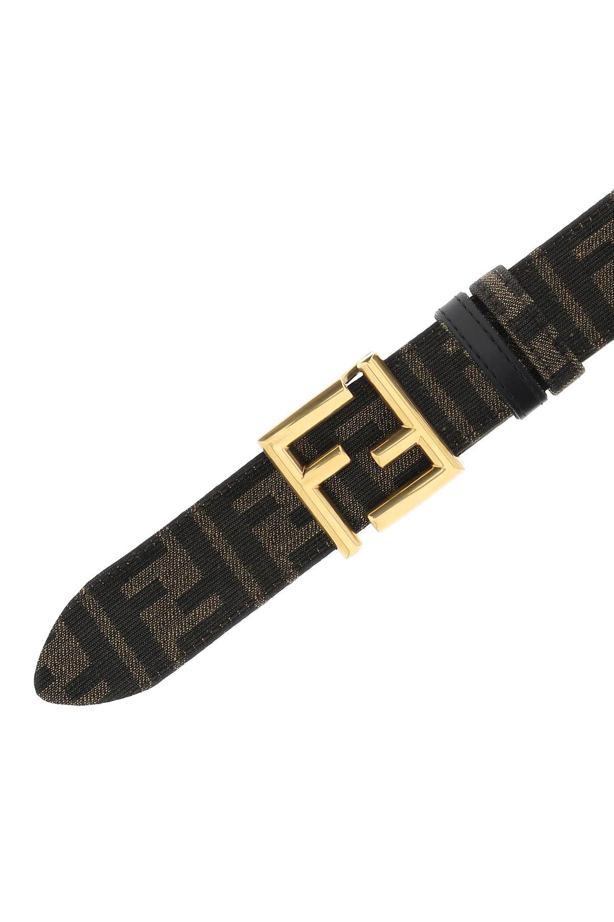 Shop Fendi Ff Buckle Reversible Belt In Brown