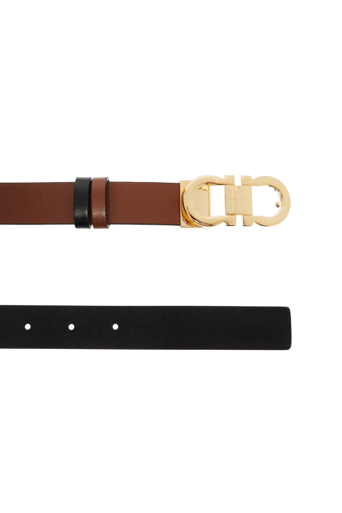 Shop Ferragamo Reversible Gancini Belt In Brown