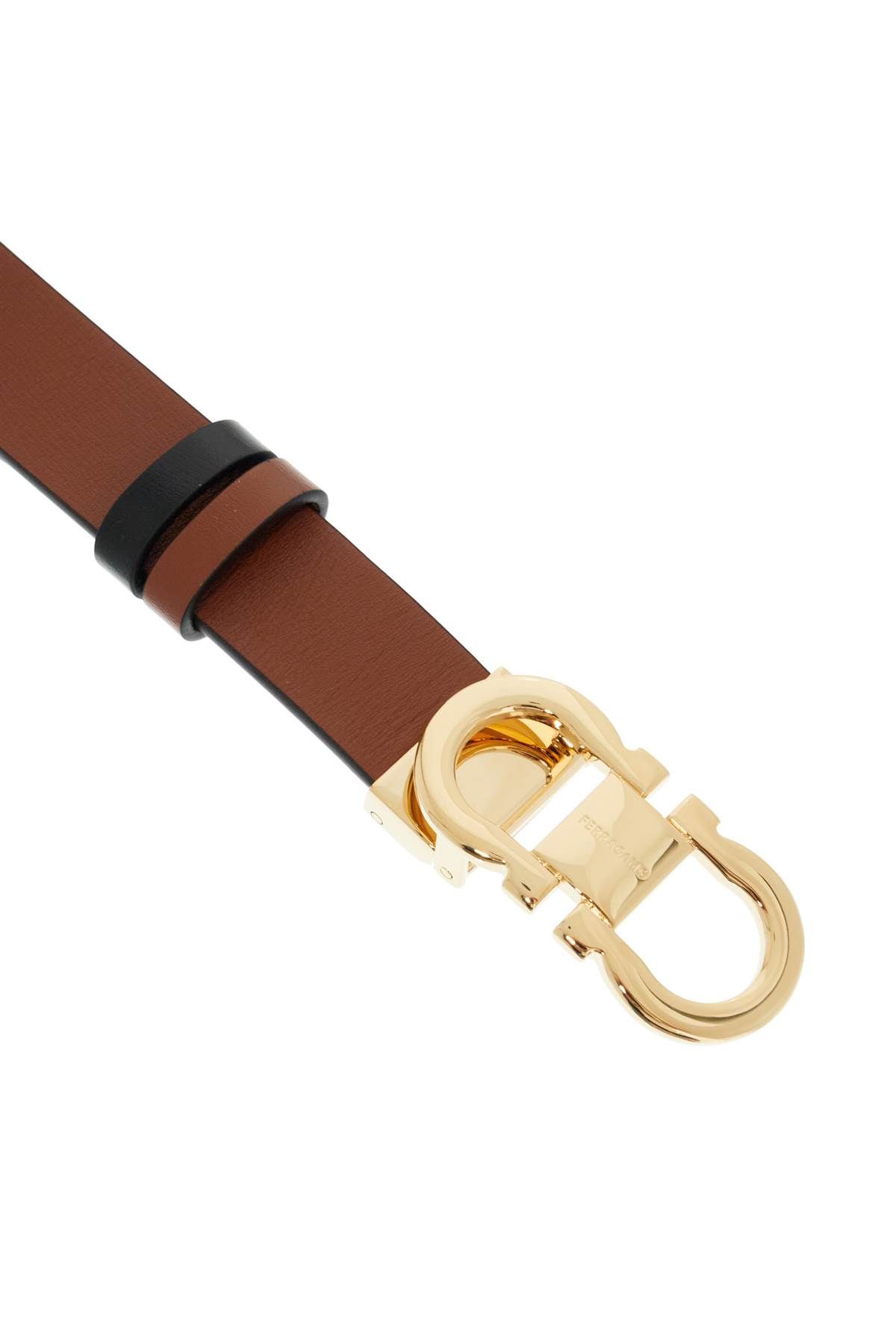 Shop Ferragamo Reversible Gancini Belt In Brown