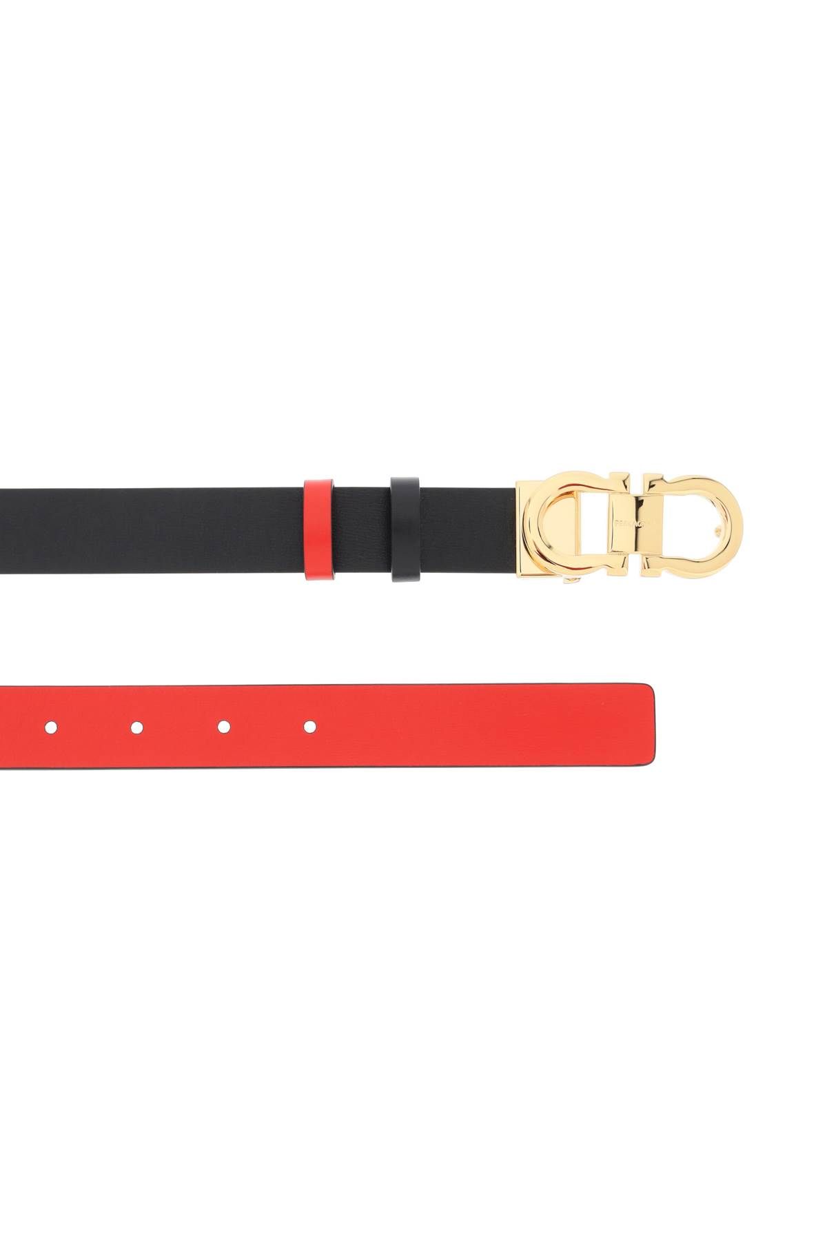 Shop Ferragamo Reversible Gancini Belt In Black