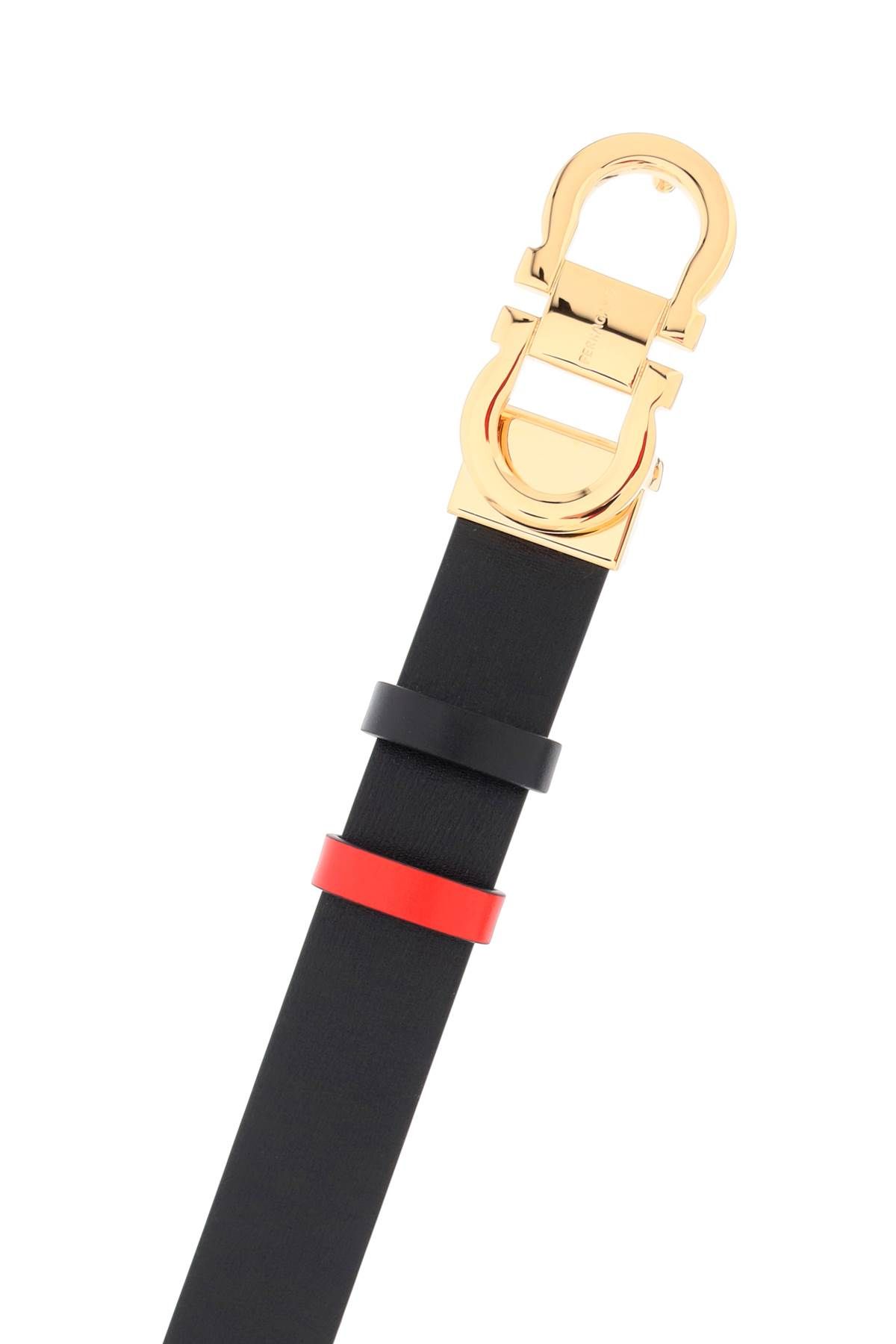 Shop Ferragamo Reversible Gancini Belt In Black