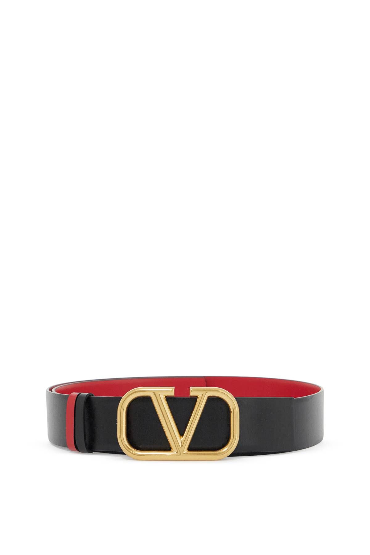 Shop Valentino Leather Vlogo Signature Reversible Belt In Black