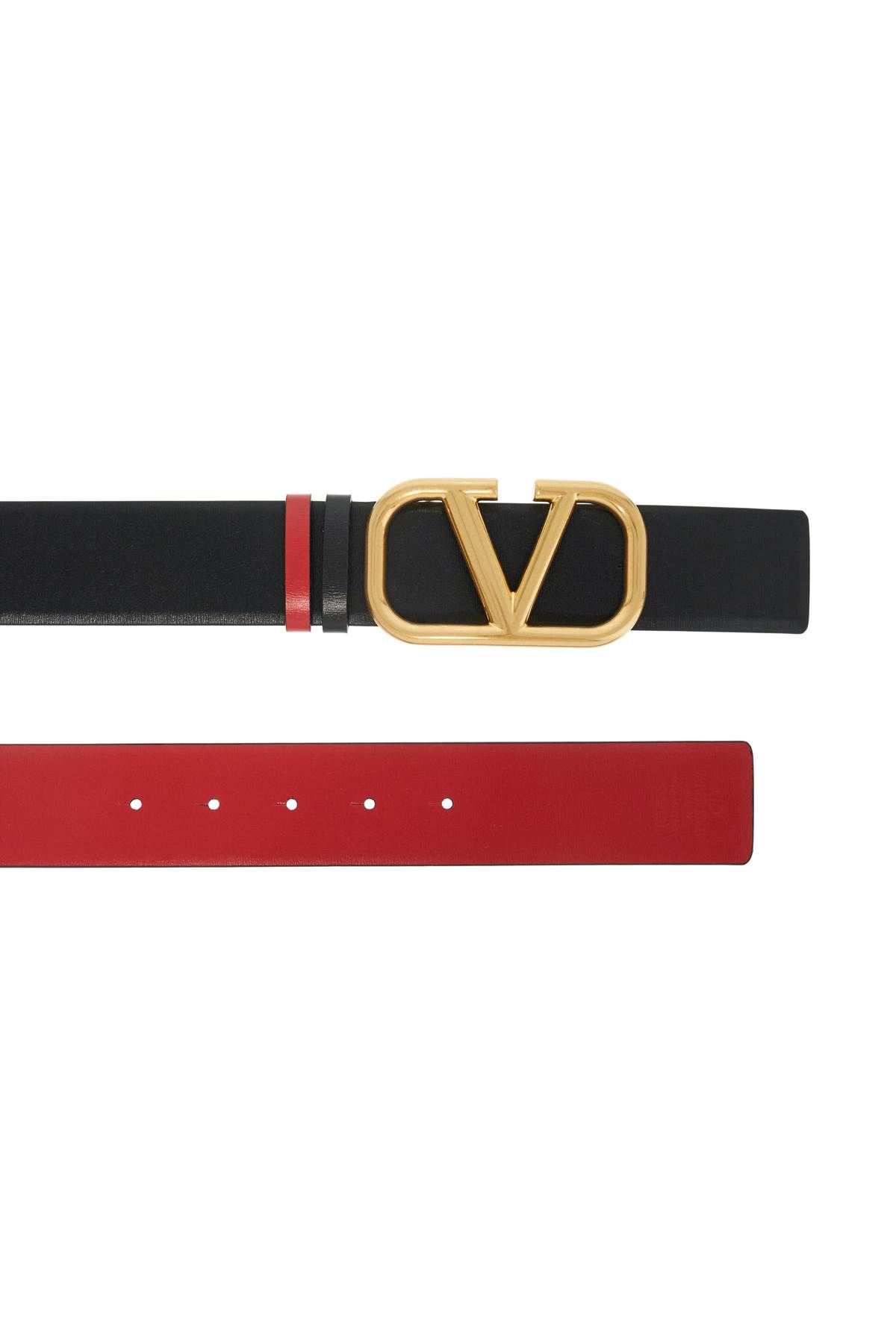 Shop Valentino Leather Vlogo Signature Reversible Belt In Black