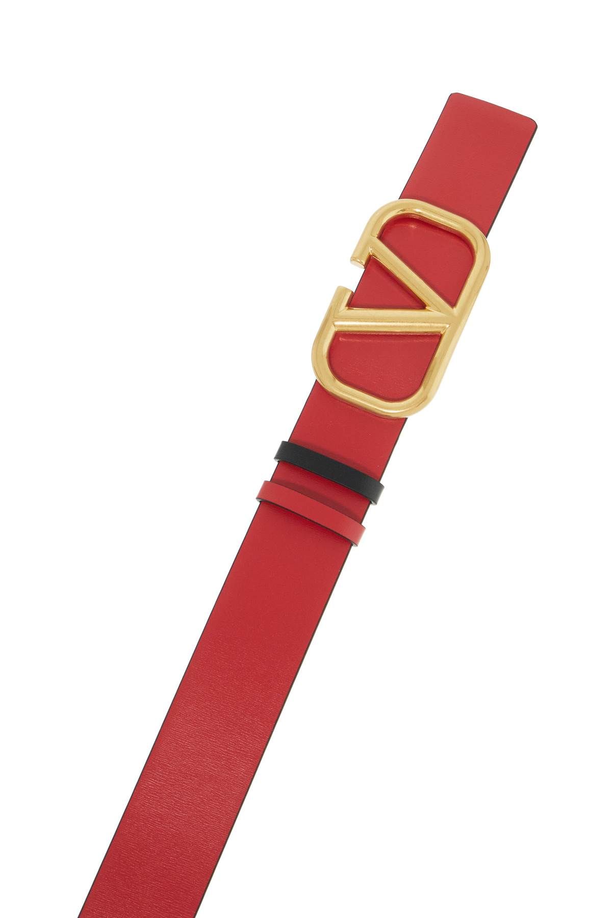 Shop Valentino Leather Vlogo Signature Reversible Belt In Black