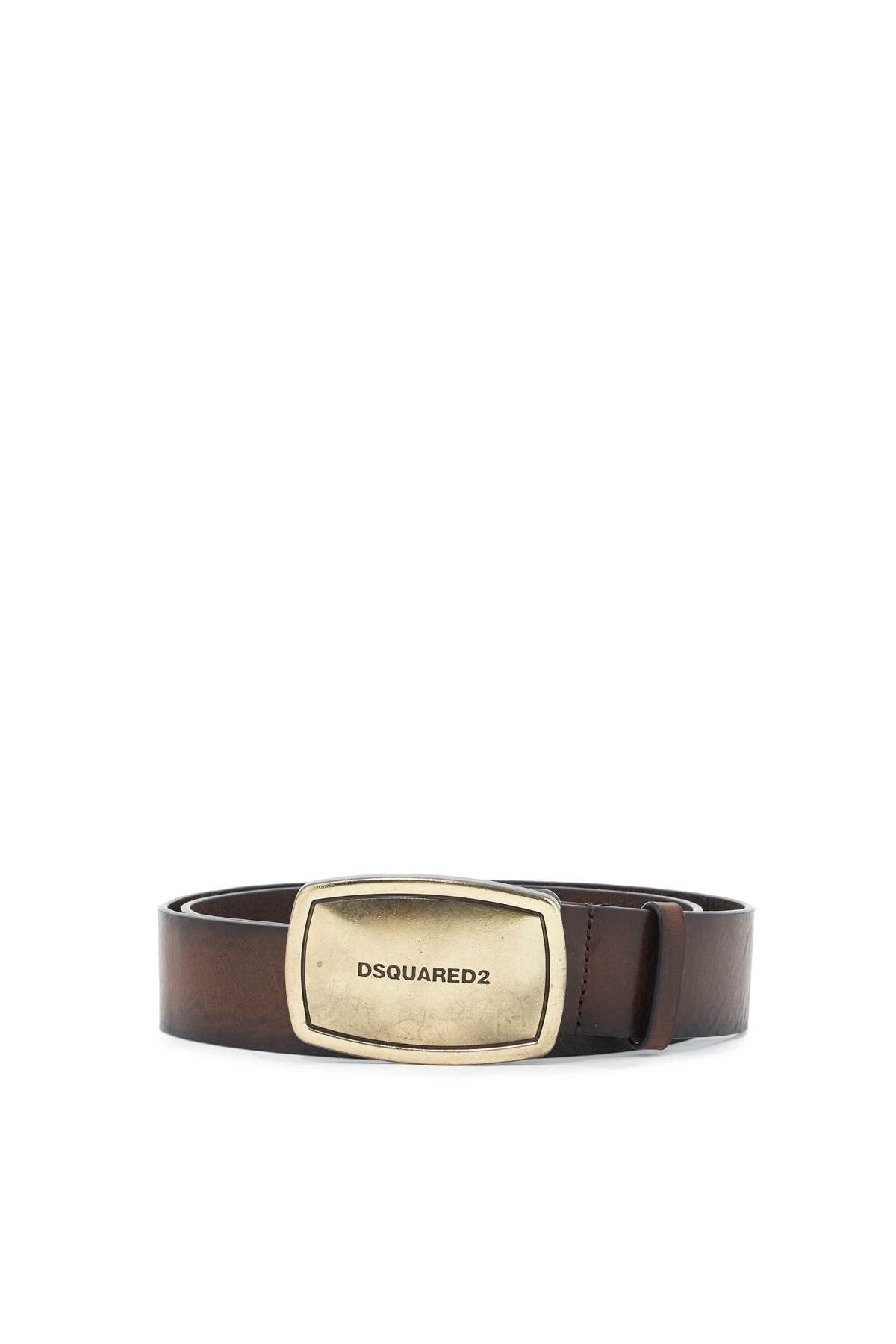 Shop Dsquared2 'vintage Belt With Buckle In Brown